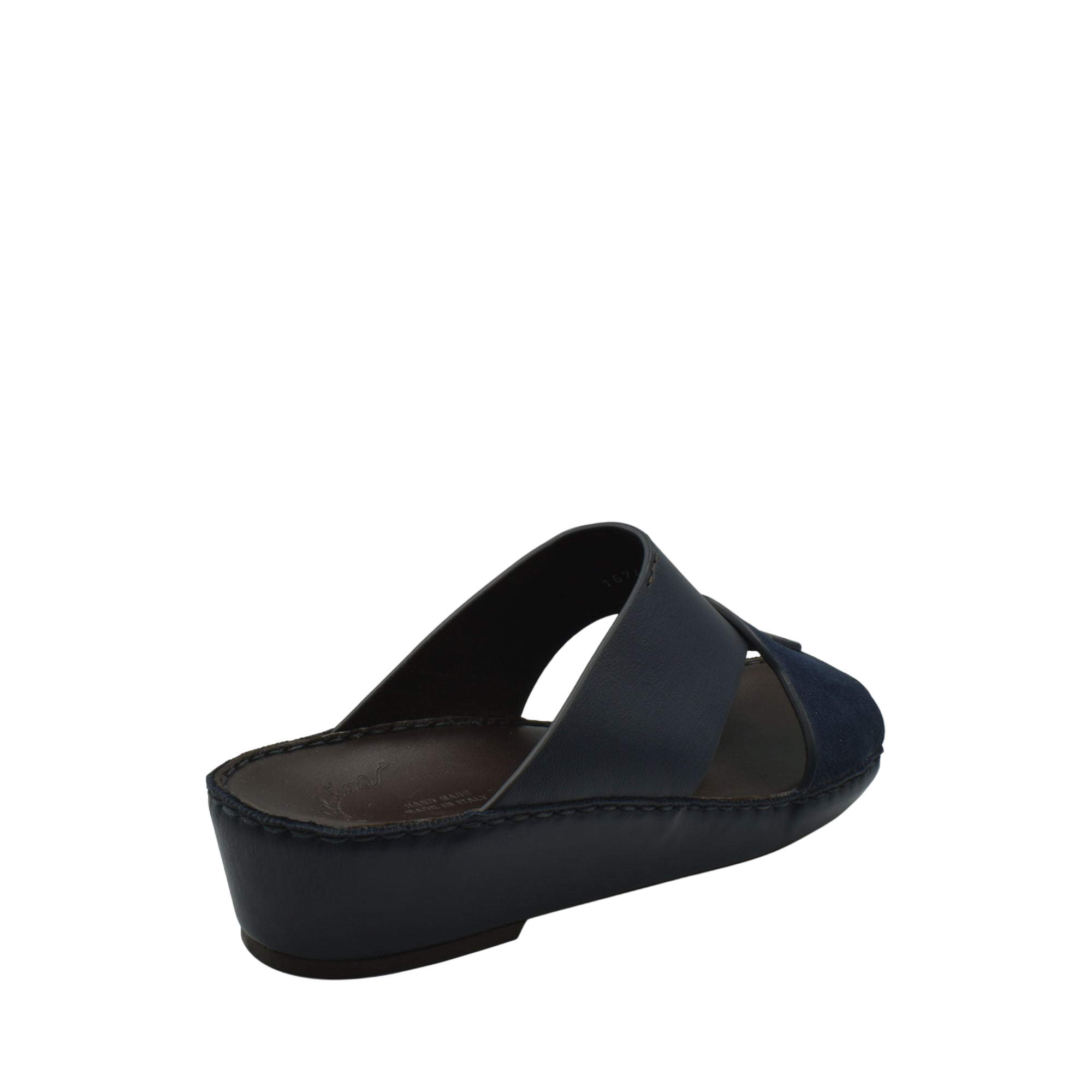Black premium Nappa leather shoes mule slip-on with cushioned sole and open back design