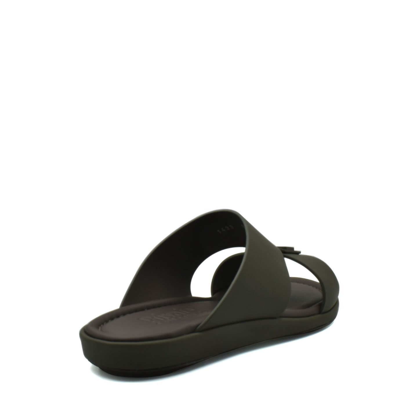 Brown slide sandal from private collection prestige casual footwear with cushioned sole and open toe design