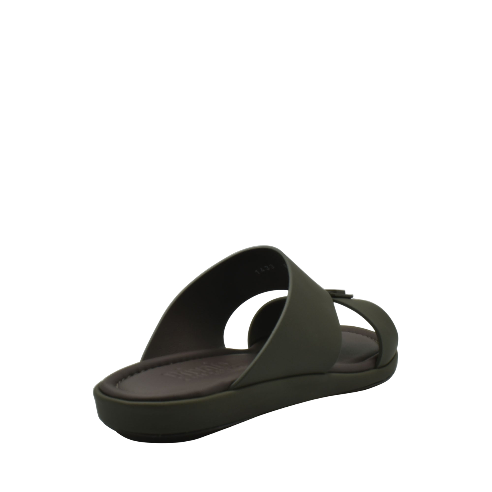 Brown slide sandal from private collection prestige casual footwear with cushioned sole and open toe design