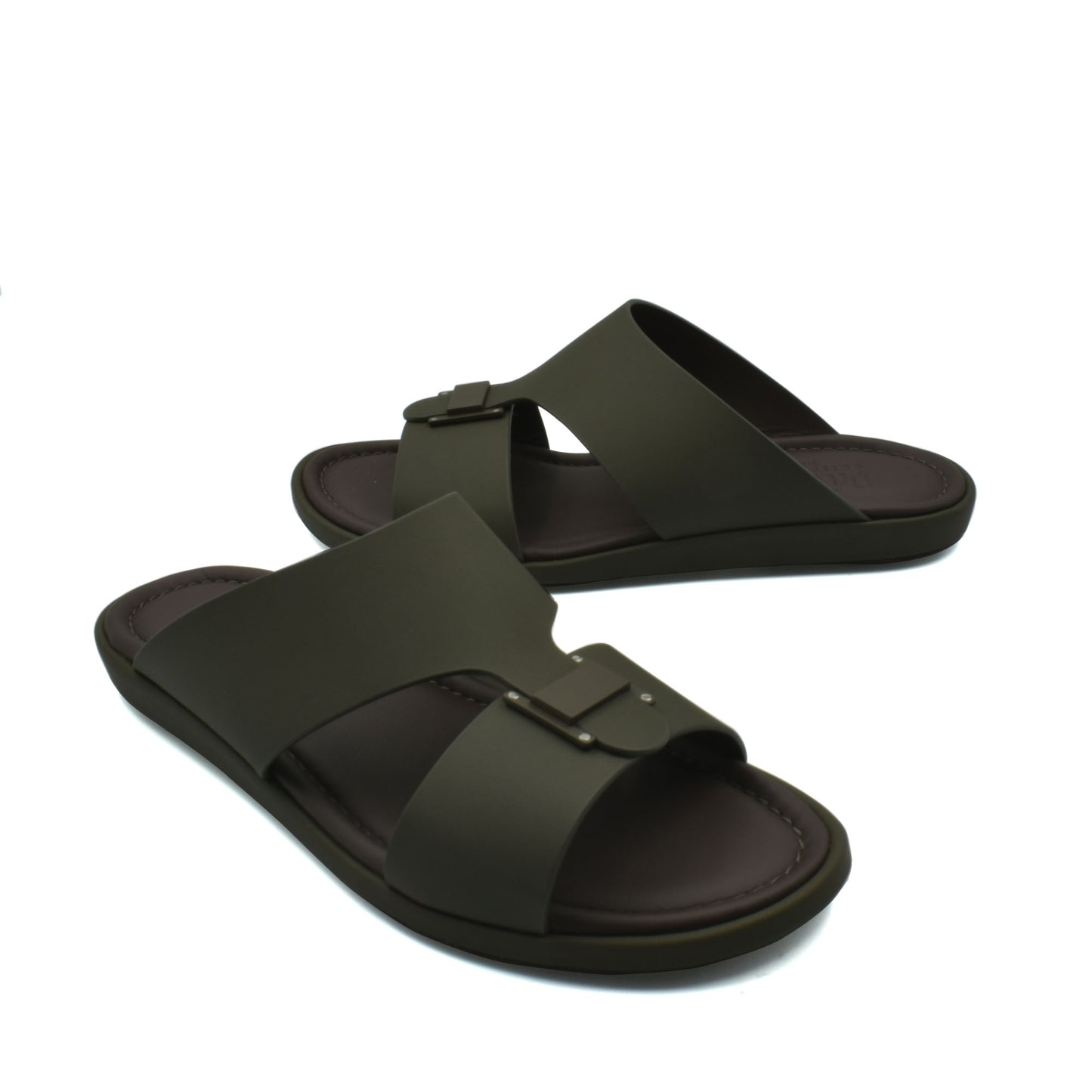 Black slip-on sandals with adjustable straps for prestige casual footwear from Private Collection