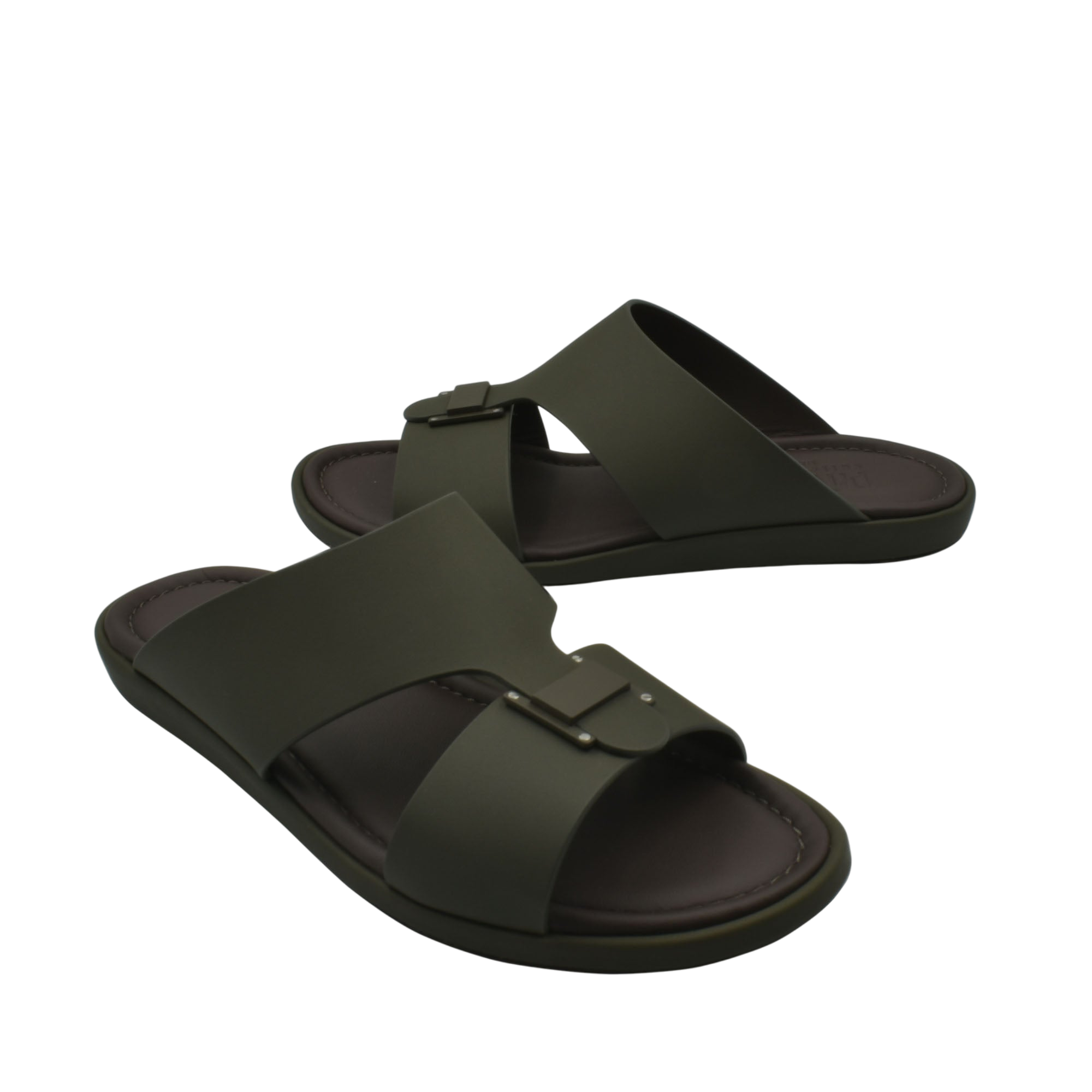 Black slip-on sandals with adjustable straps for prestige casual footwear from Private Collection