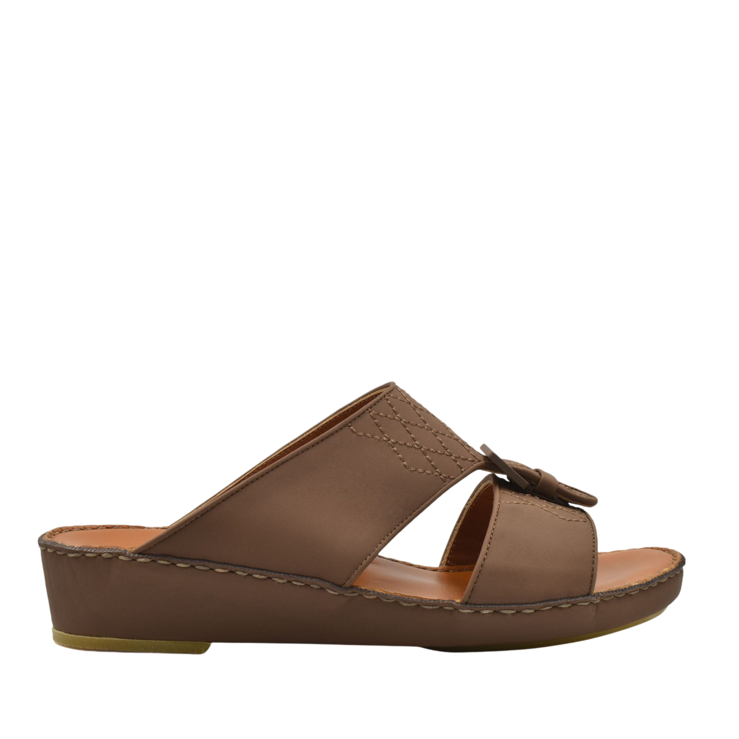Brown Italian Leather Sandals with slip-on design and cushioned sole from Private Collection