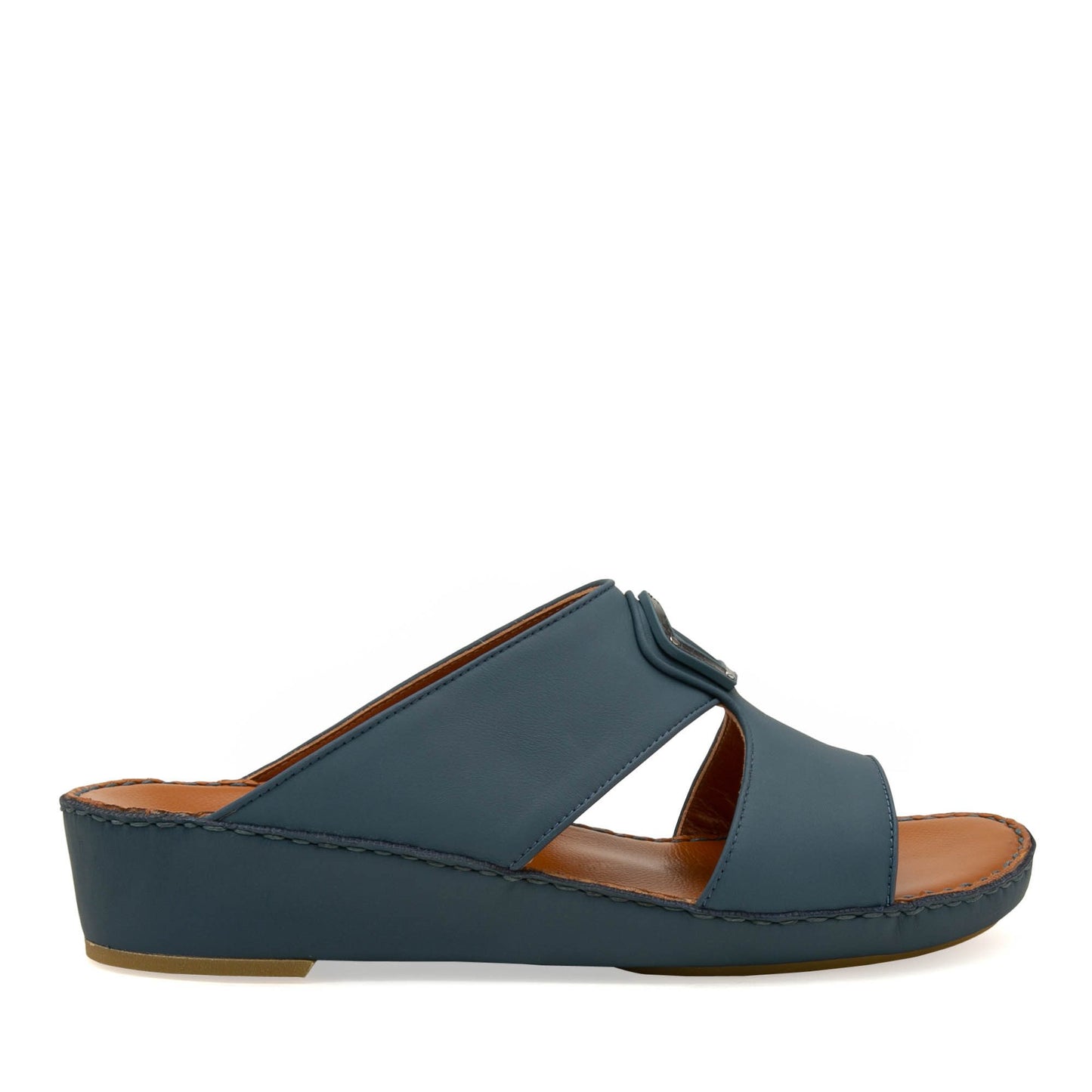 Blue Peninsula Taglio sandals with open toe and wedge heel in leather from Private collection