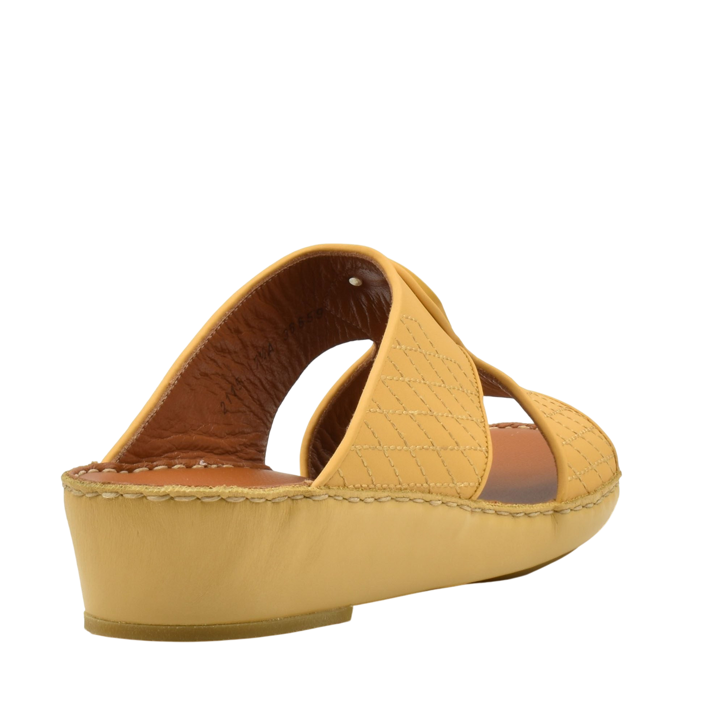 Yellow premium slip-on sandals with quilted design and cushioned sole from Private collection