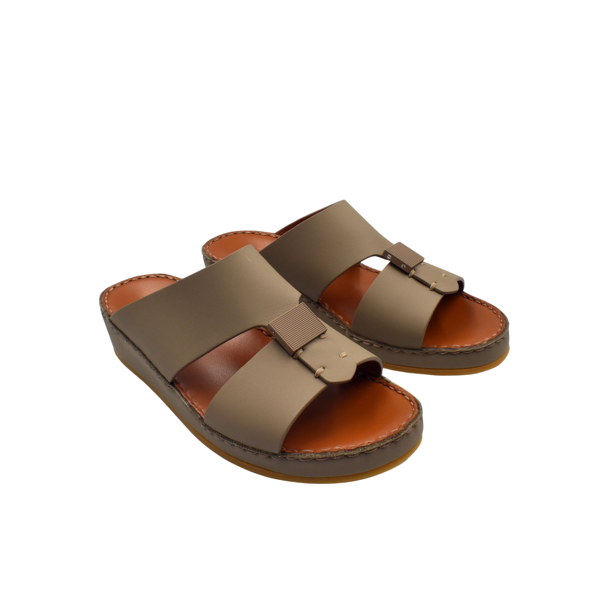 Private rubbercalf kids sandal in brown with adjustable buckle and cushioned sole for comfort