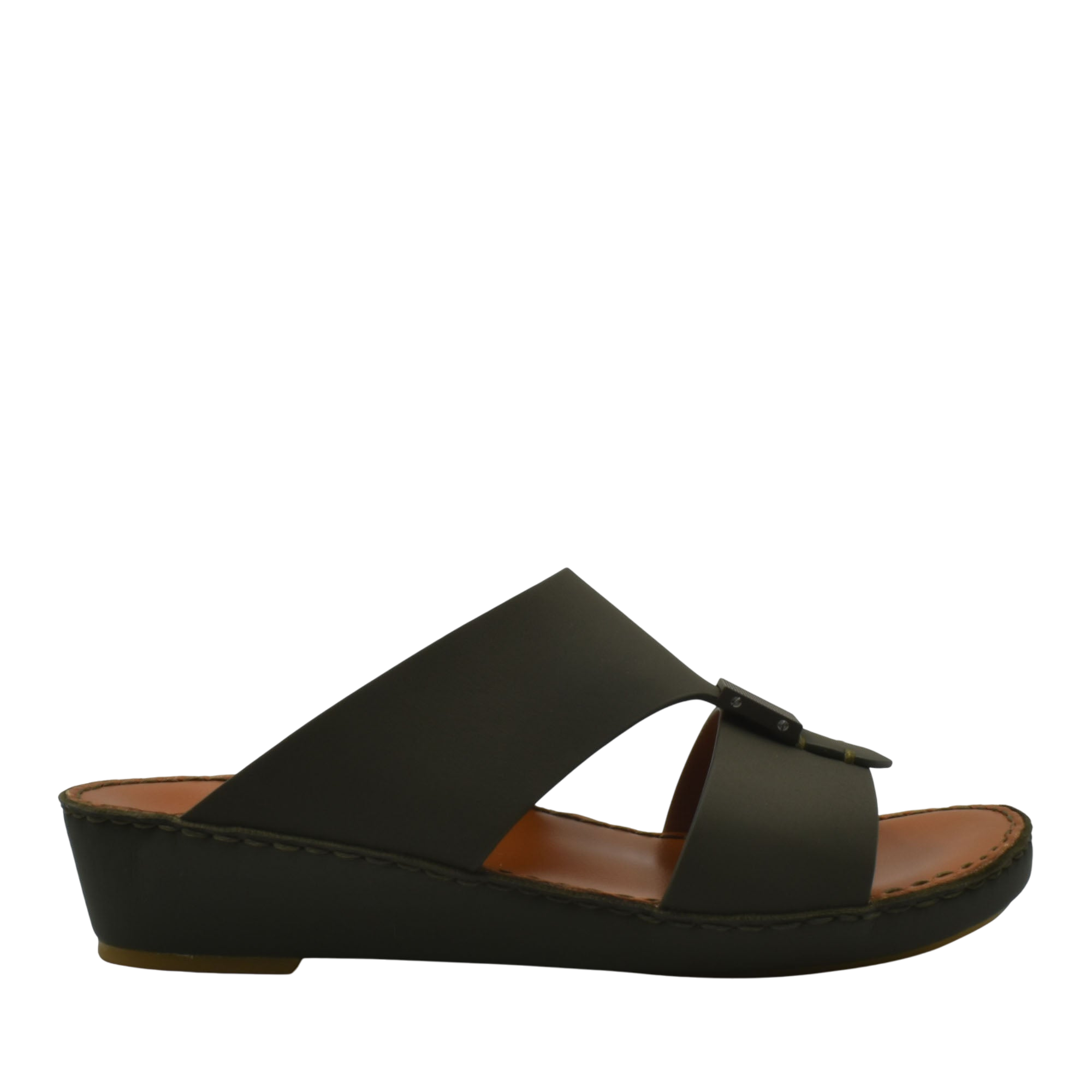 Black Quadratura Gomato sandals with wedge sole and wide straps for comfortable wear