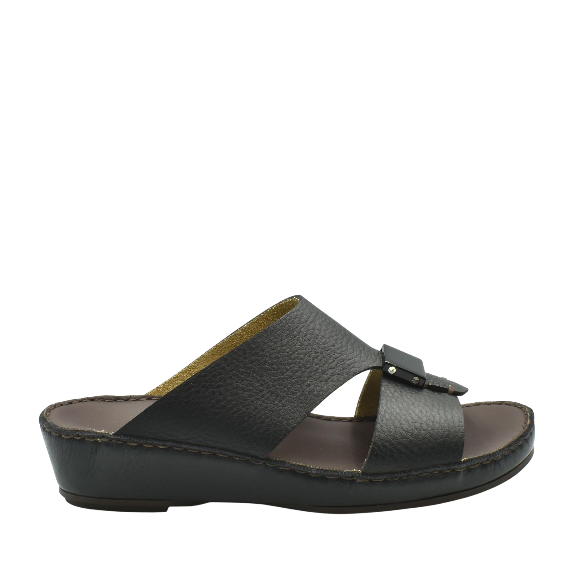 Black leather Quadratura Isola Lustre sandals with cushioned sole and buckle detail from Private collection