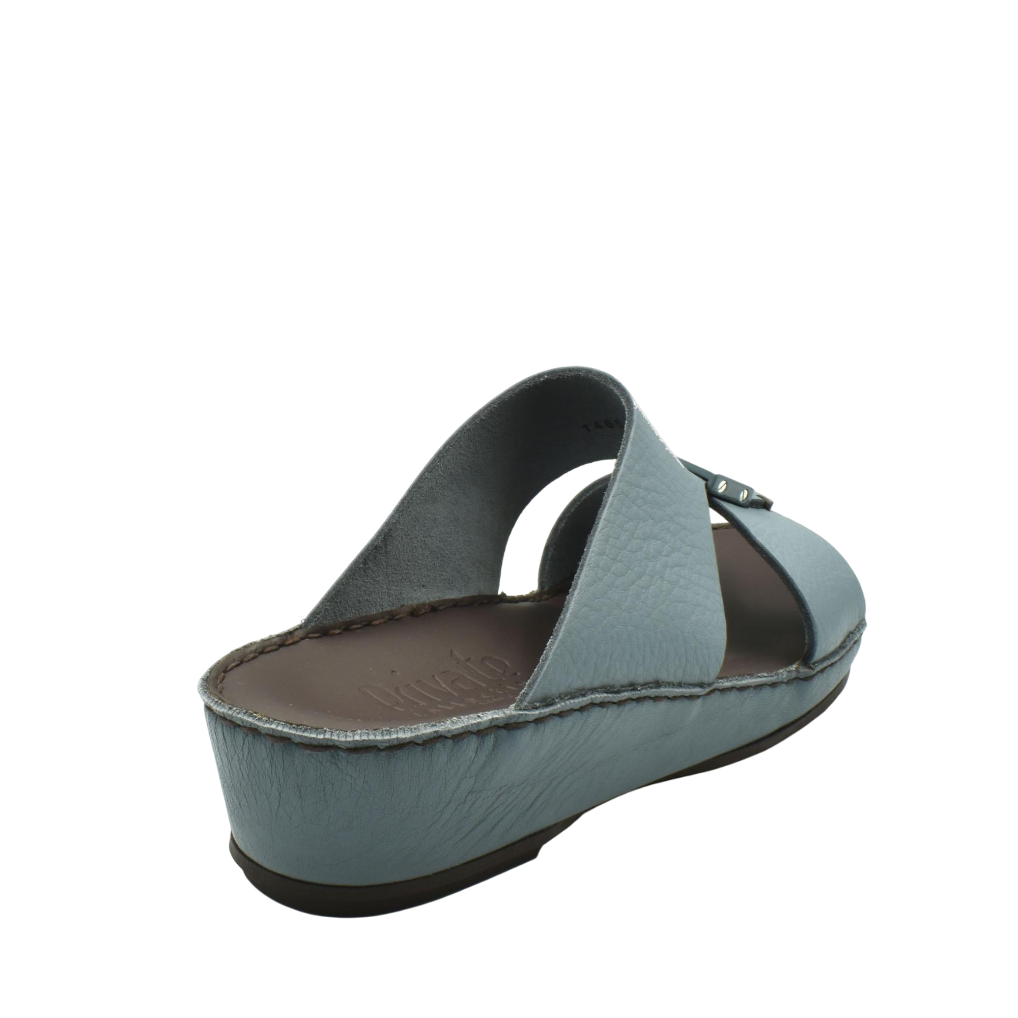 Light blue leather Quadratura Isola Lustre sandals with open toe and low wedge heel