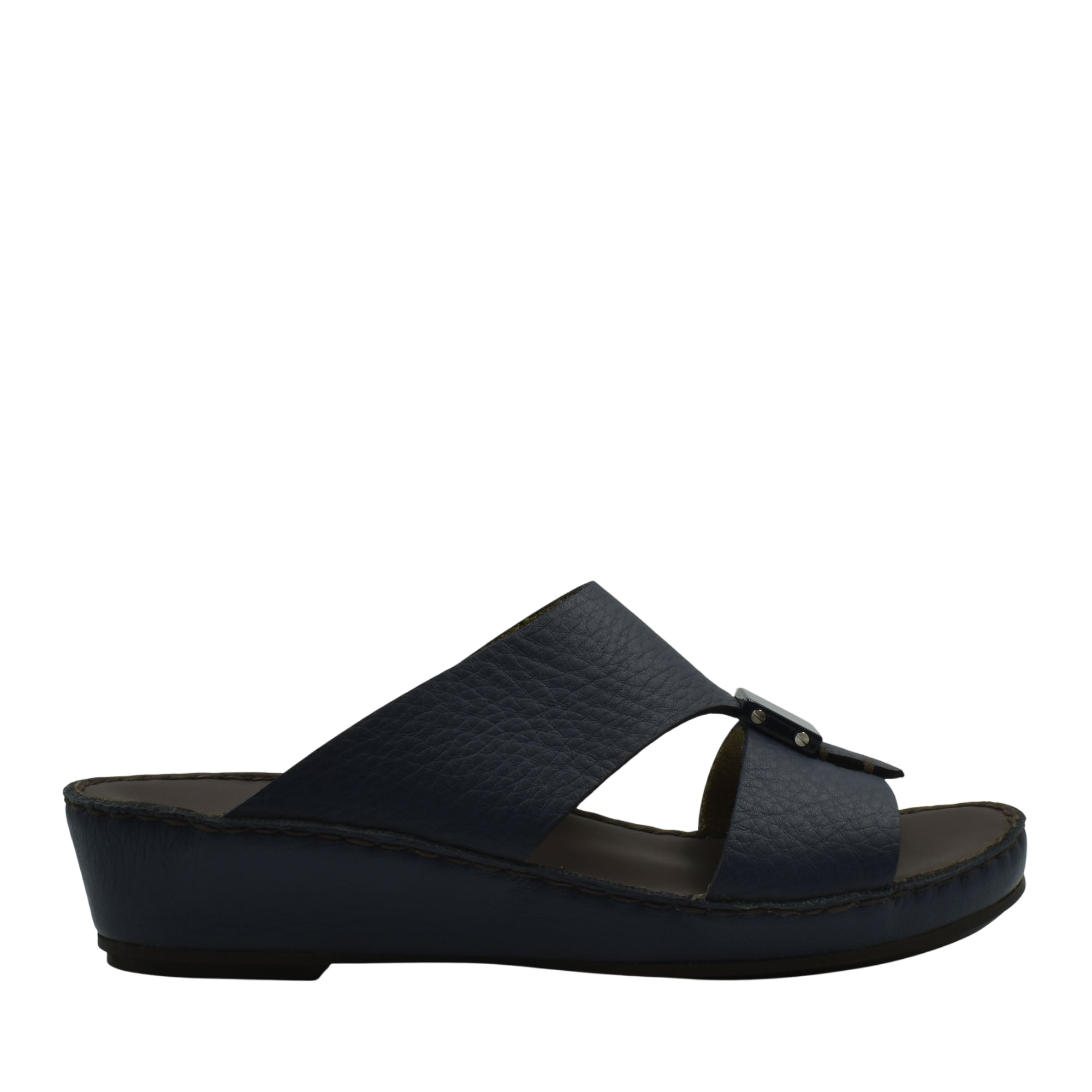 Black Quadratura Isola Lustre sandals with leather straps and low wedge heel from Private collection