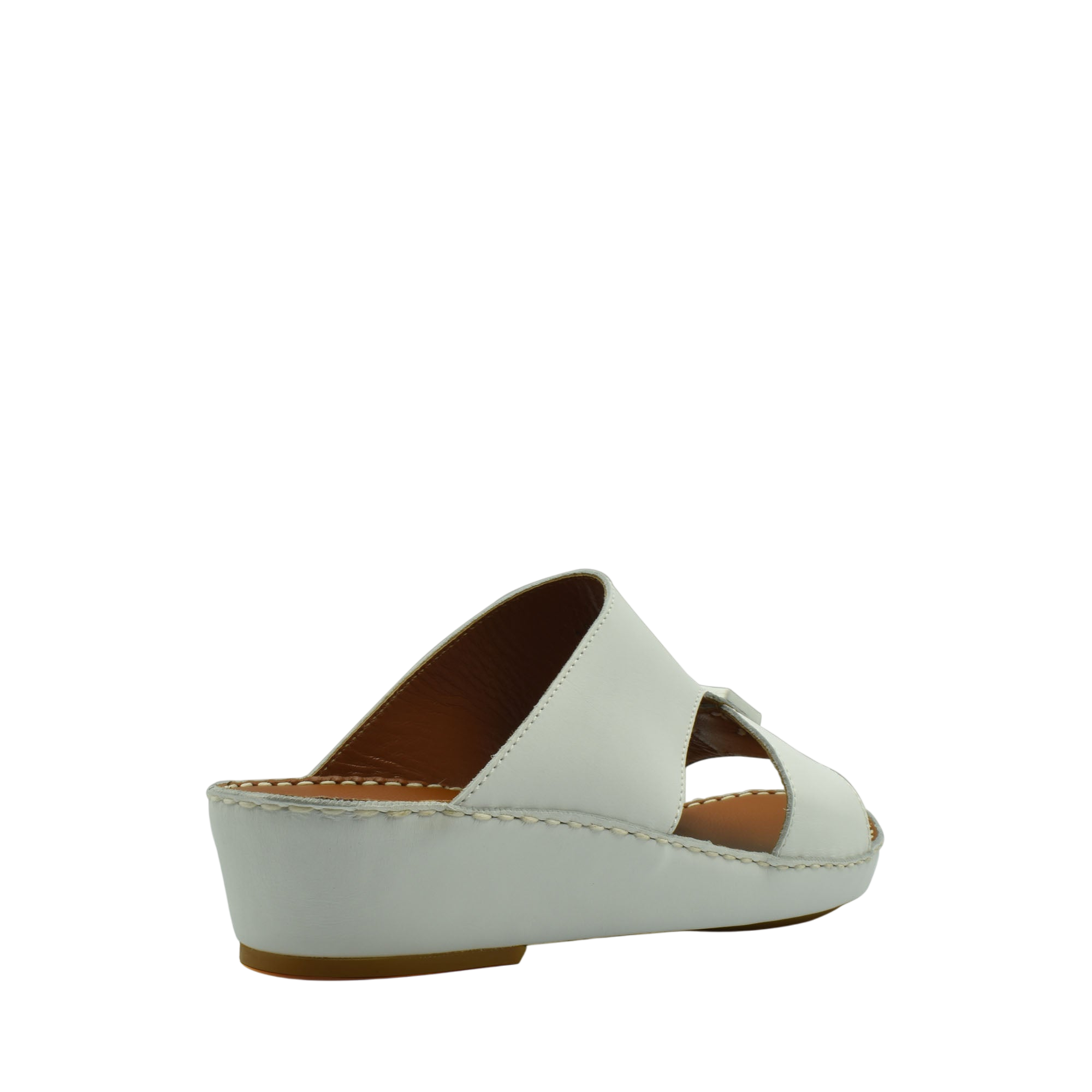 White rubbercalf contrast sandals with wedge sole and open toe design for casual wear