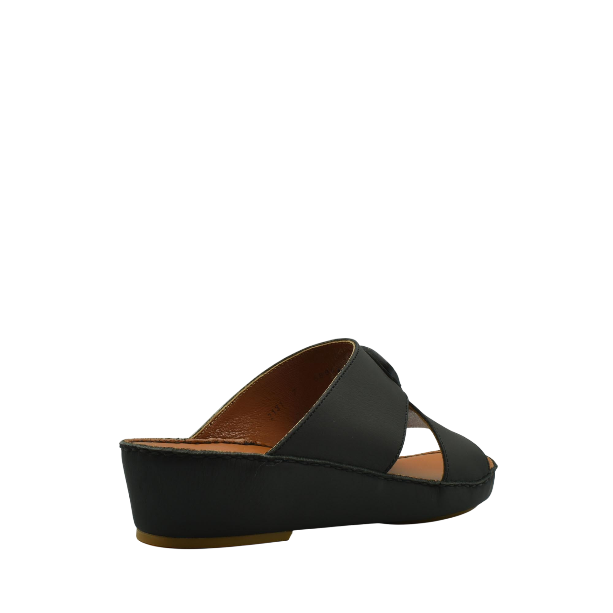 Black Rubbercalf contrast shoes with wedge heel and open toe design for casual wear