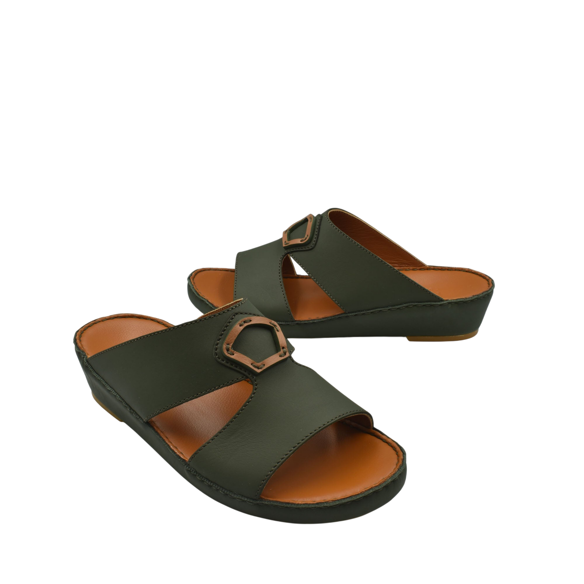 Black Rubbercalf contrast shoes open-toe slide sandals with geometric buckle from Private collection