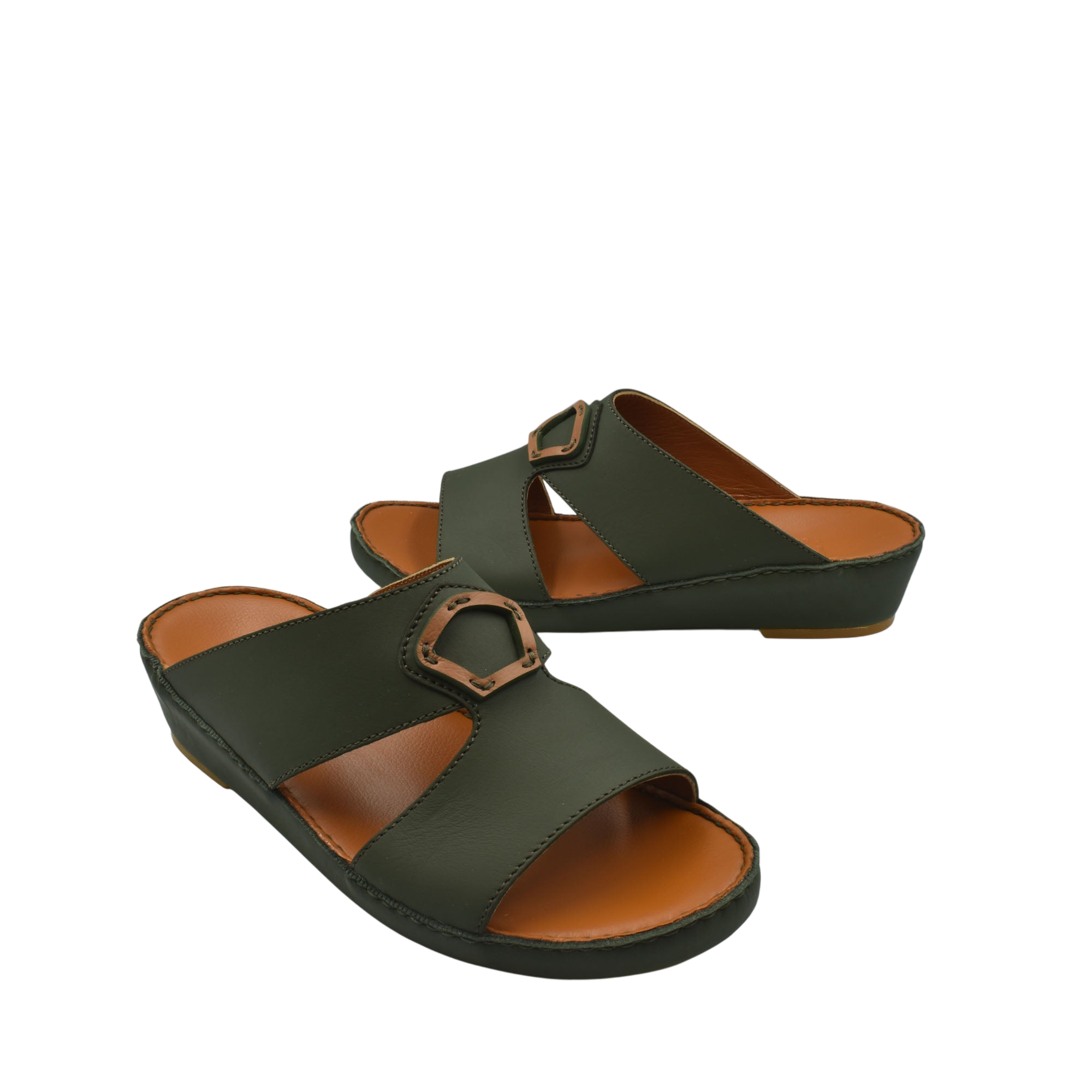 Black Rubbercalf contrast shoes open-toe slide sandals with geometric buckle from Private collection