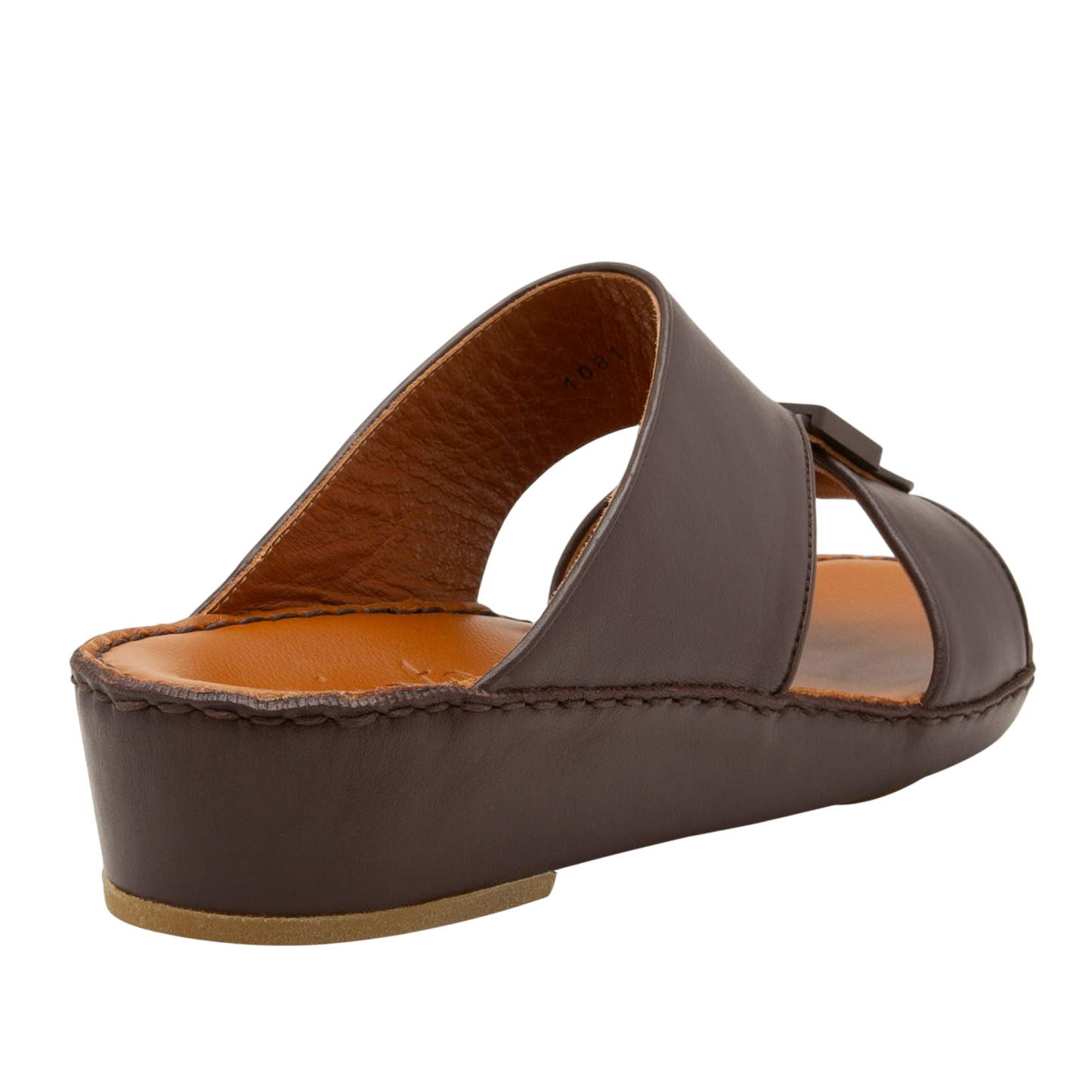 Brown soft calf leather sandals with cushioned footbed and open toe design from Private collection