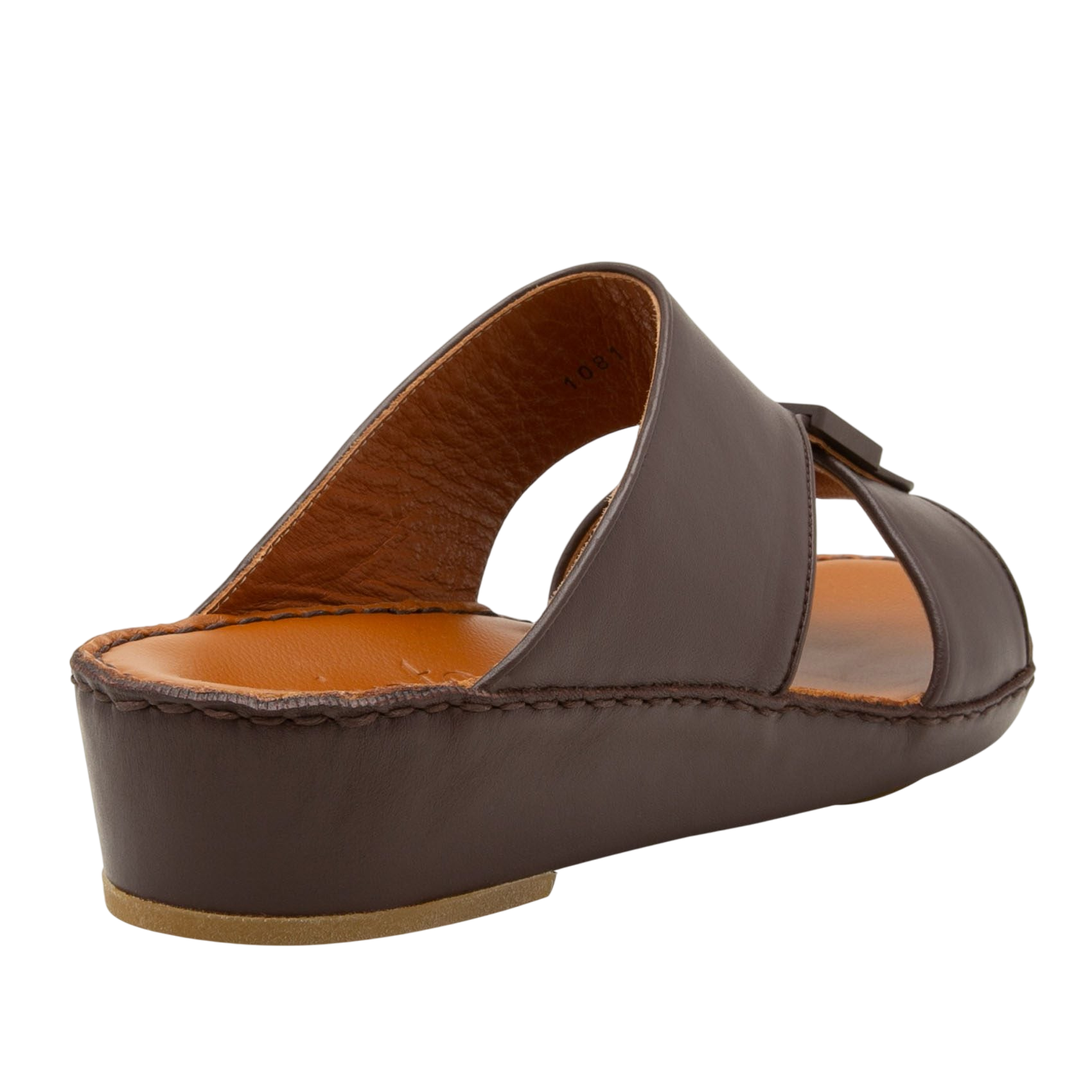 Brown soft calf leather sandals with cushioned footbed and open toe design from Private collection