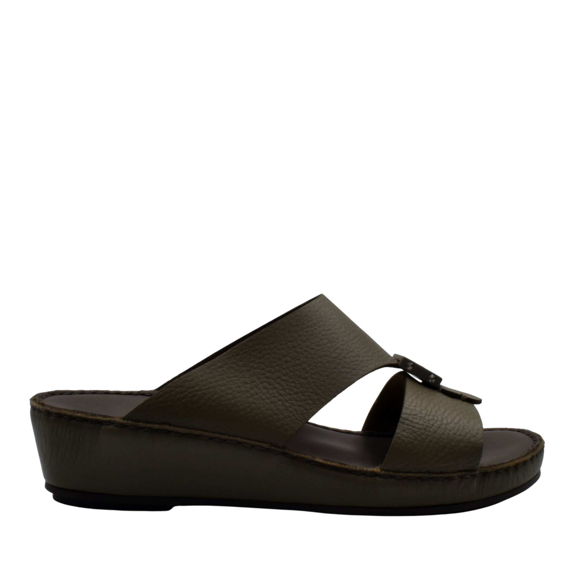 Private Collection premium casual sandals in brown with wide crisscross straps and cushioned sole