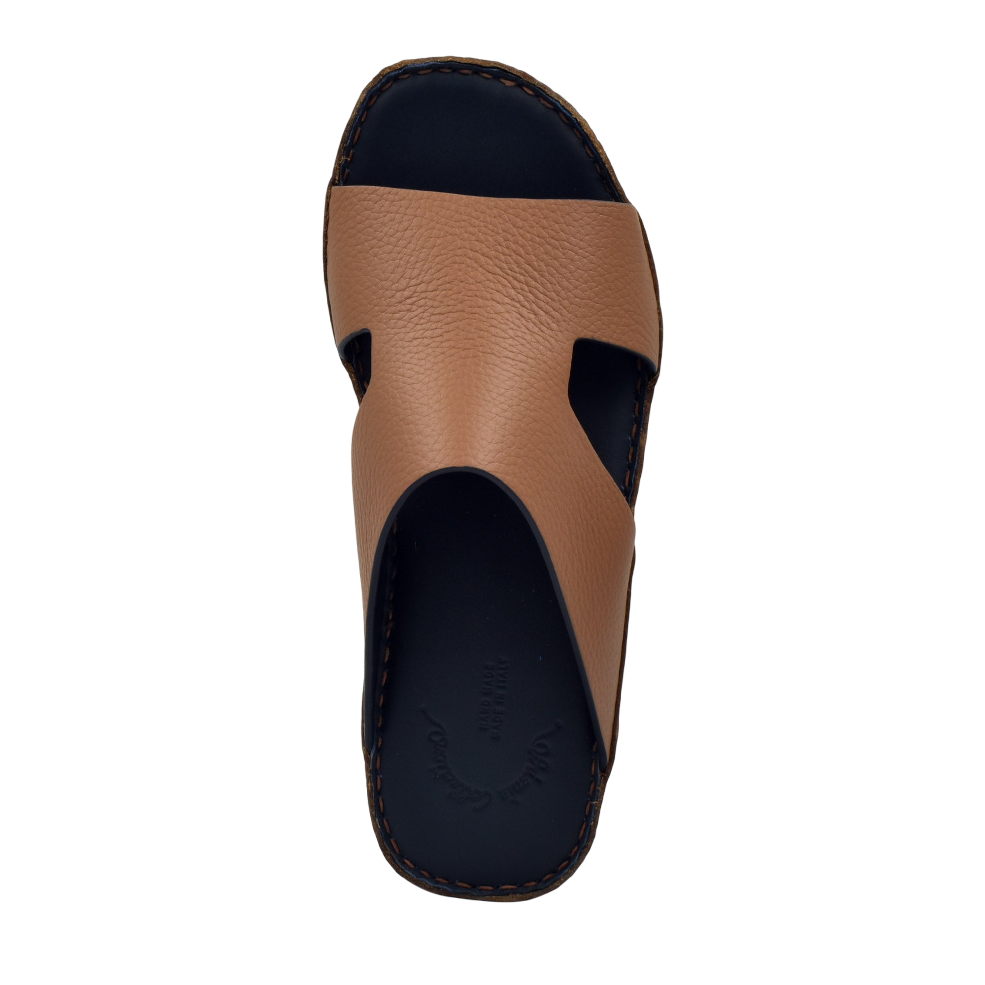 Private Collection Western leather sandals in brown with black sole and open toe design