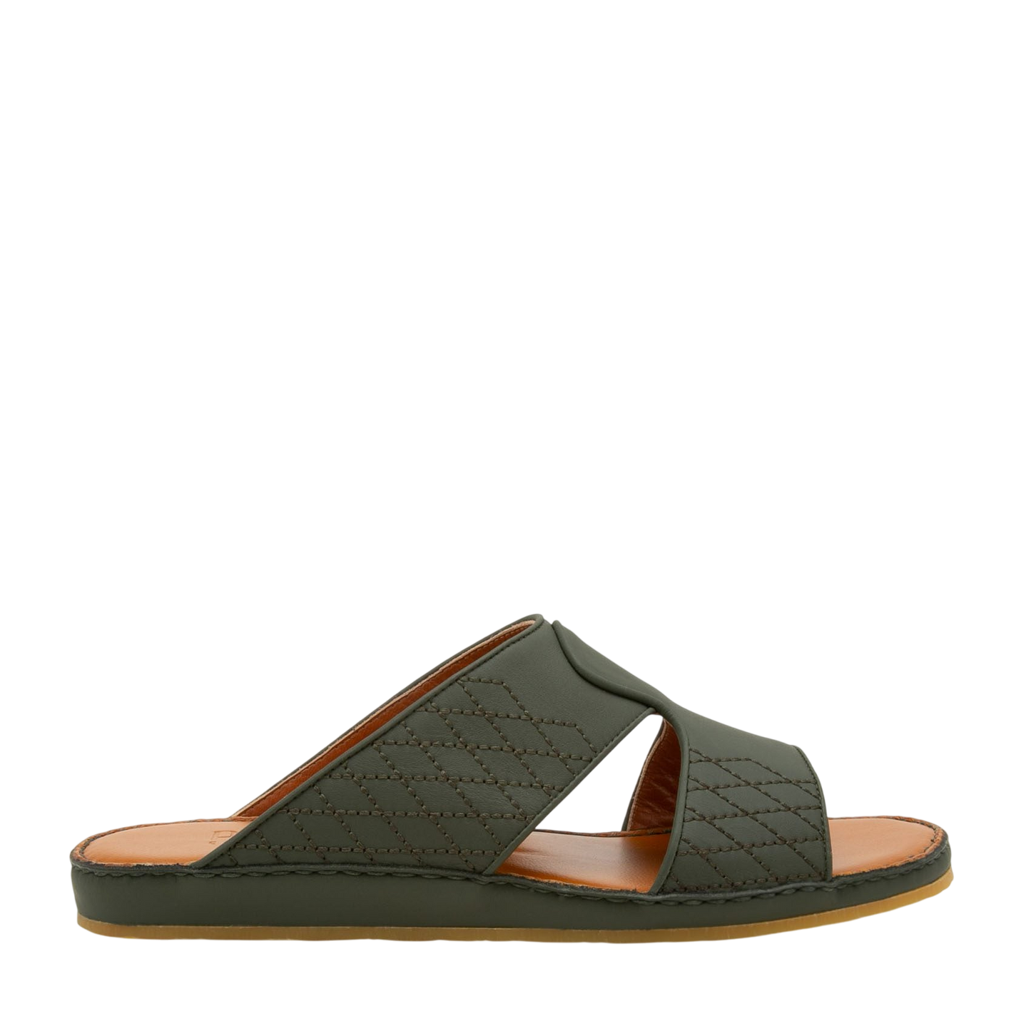 Black western sandals leather with quilted design and open toe slip-on style