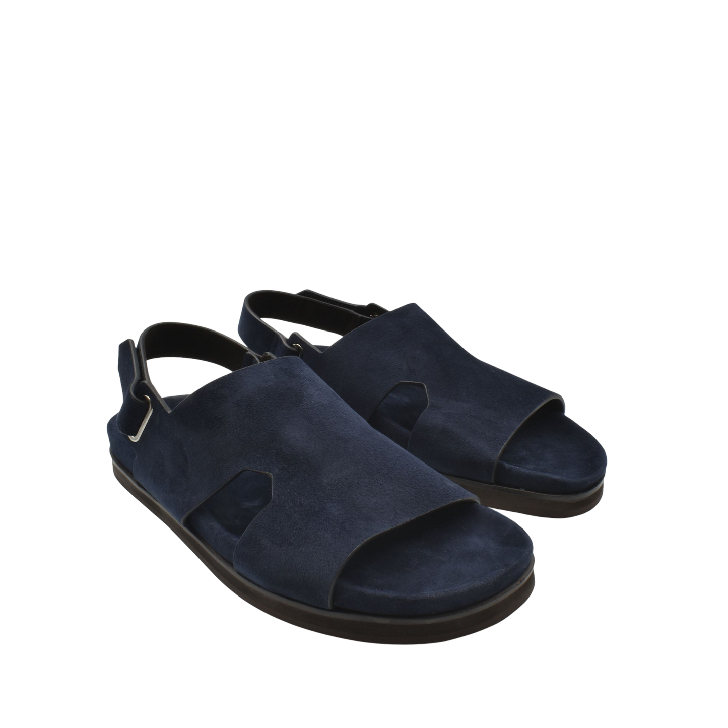 Navy blue Amorti Sangle footwear with open toe and adjustable back strap in a private collection