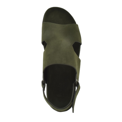 Olive green Amorti Sangle footwear sandal with open toe and slingback strap from Private collection