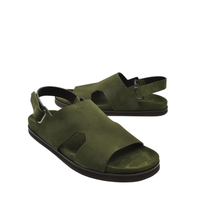 Olive green Amorti Sangle footwear sandals with adjustable strap and cushioned sole