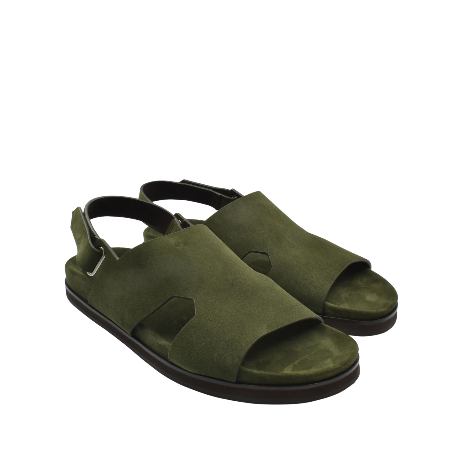 Olive green Amorti Sangle footwear open-toe sandals with adjustable heel strap and cushioned sole