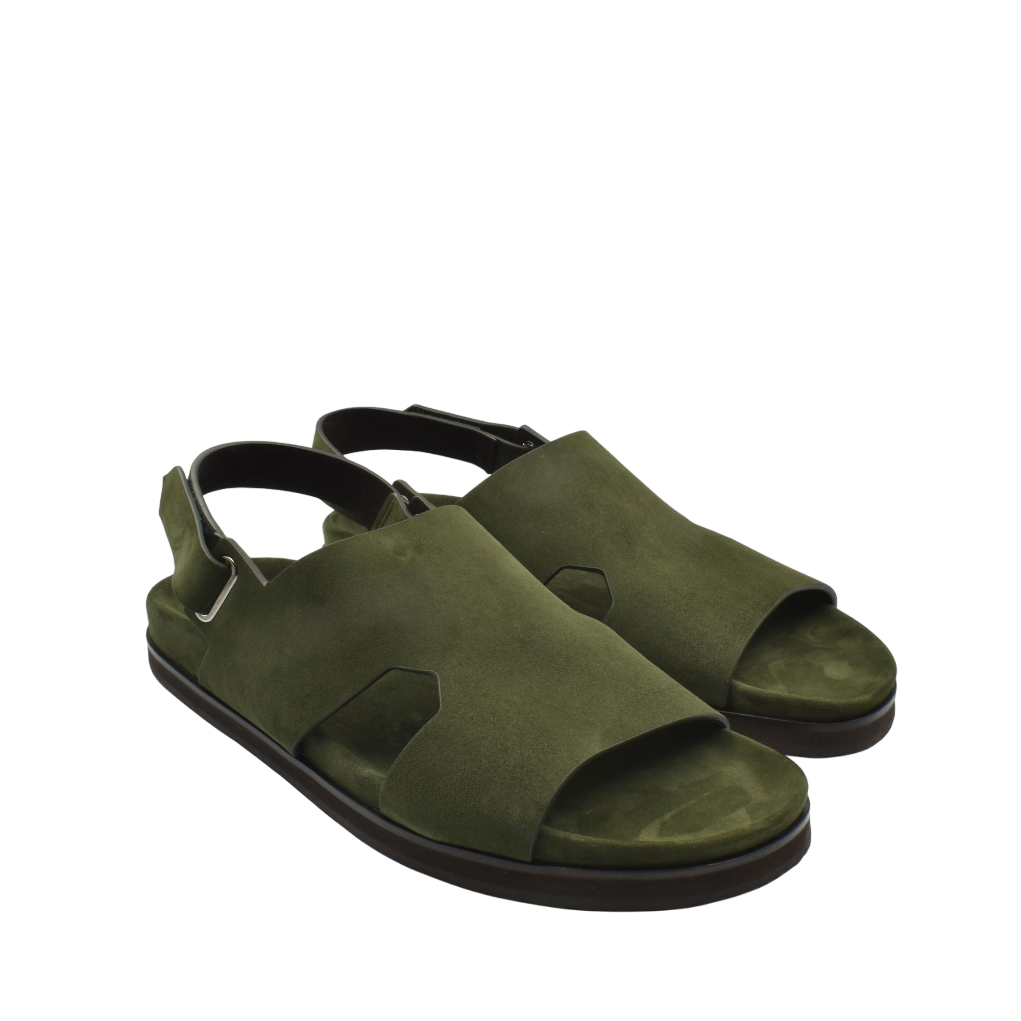 Olive green Amorti Sangle footwear open-toe sandals with adjustable heel strap and cushioned sole