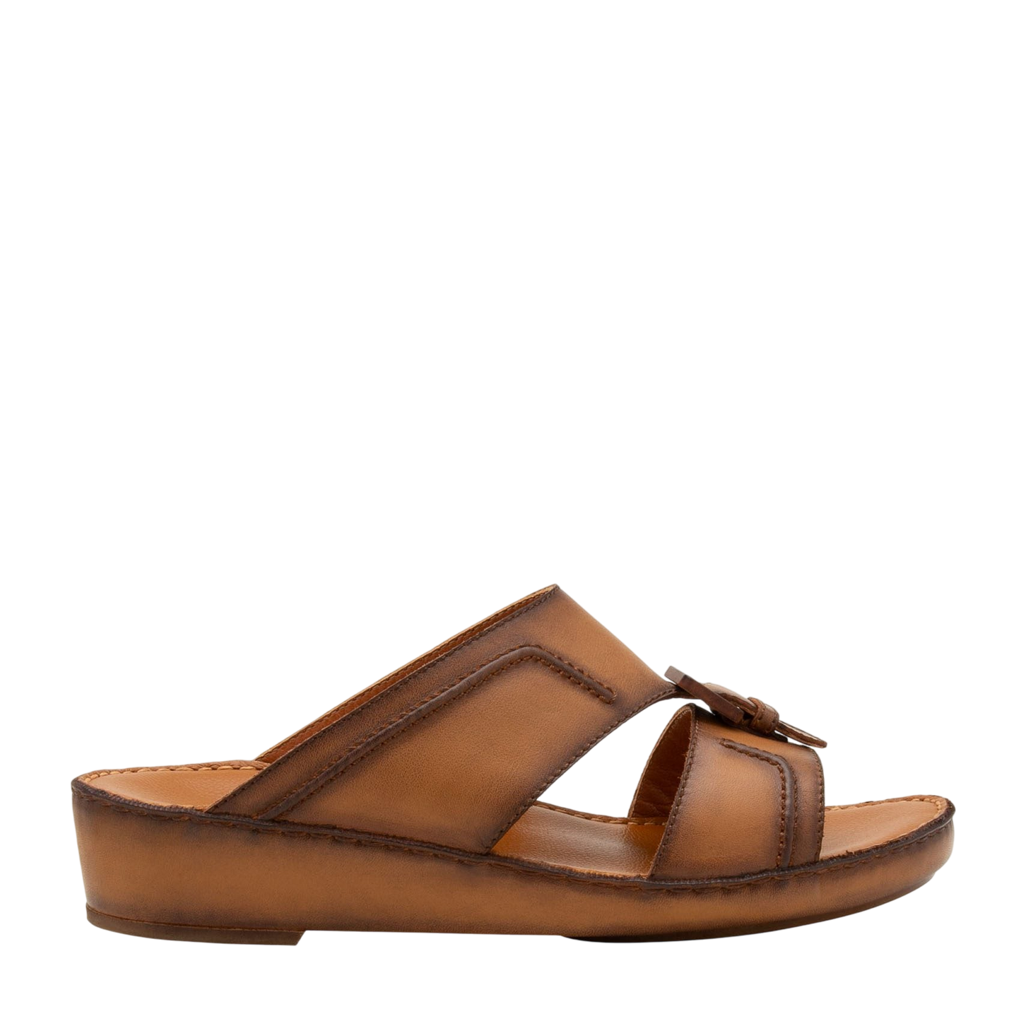 Brown leather luxury casual sandals with open toe and slip-on design from private collection