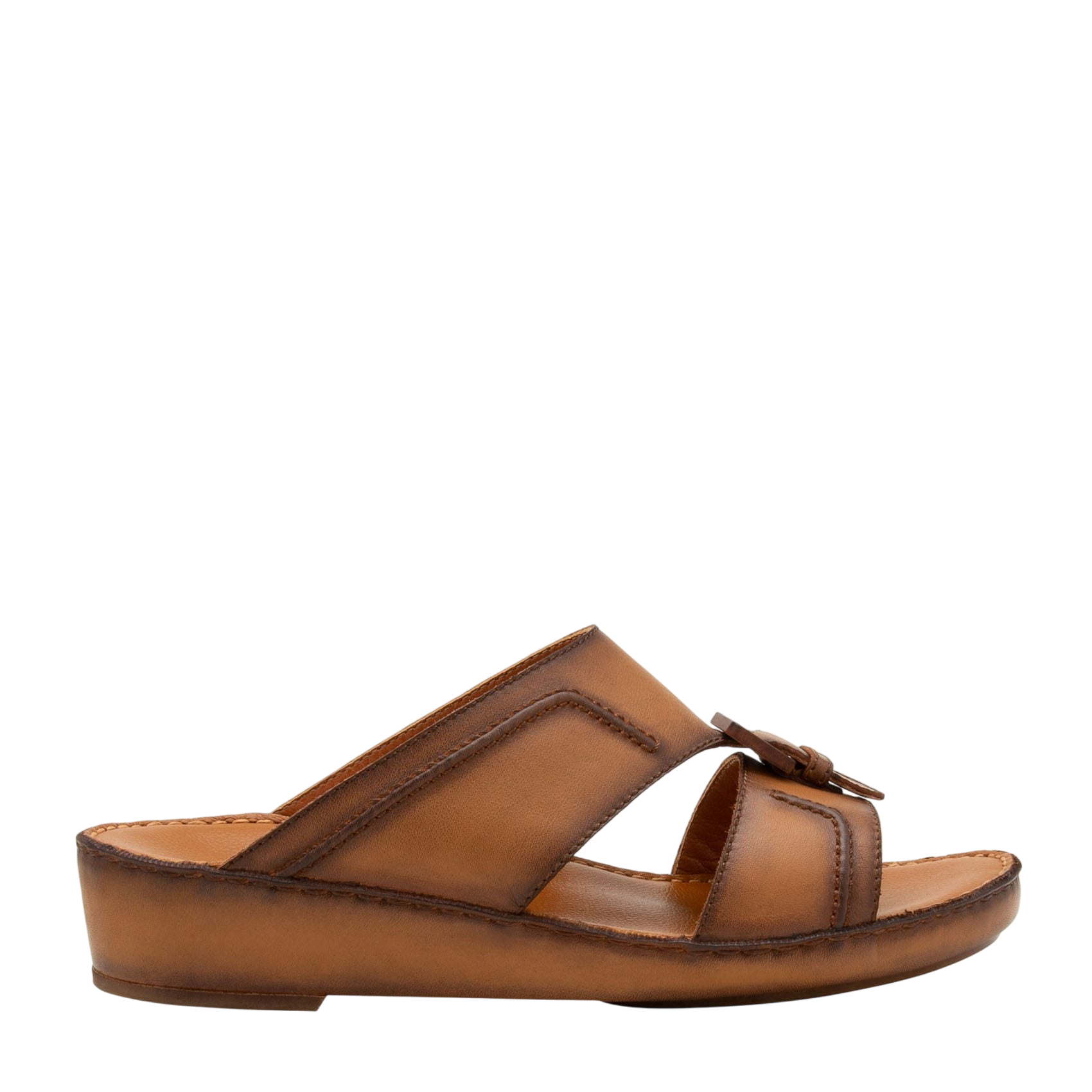 Brown leather luxury casual sandals with open toe and slip-on design from private collection
