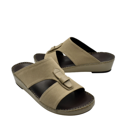 Beige casual wedge sandals with adjustable straps and cushioned footbed for everyday comfort
