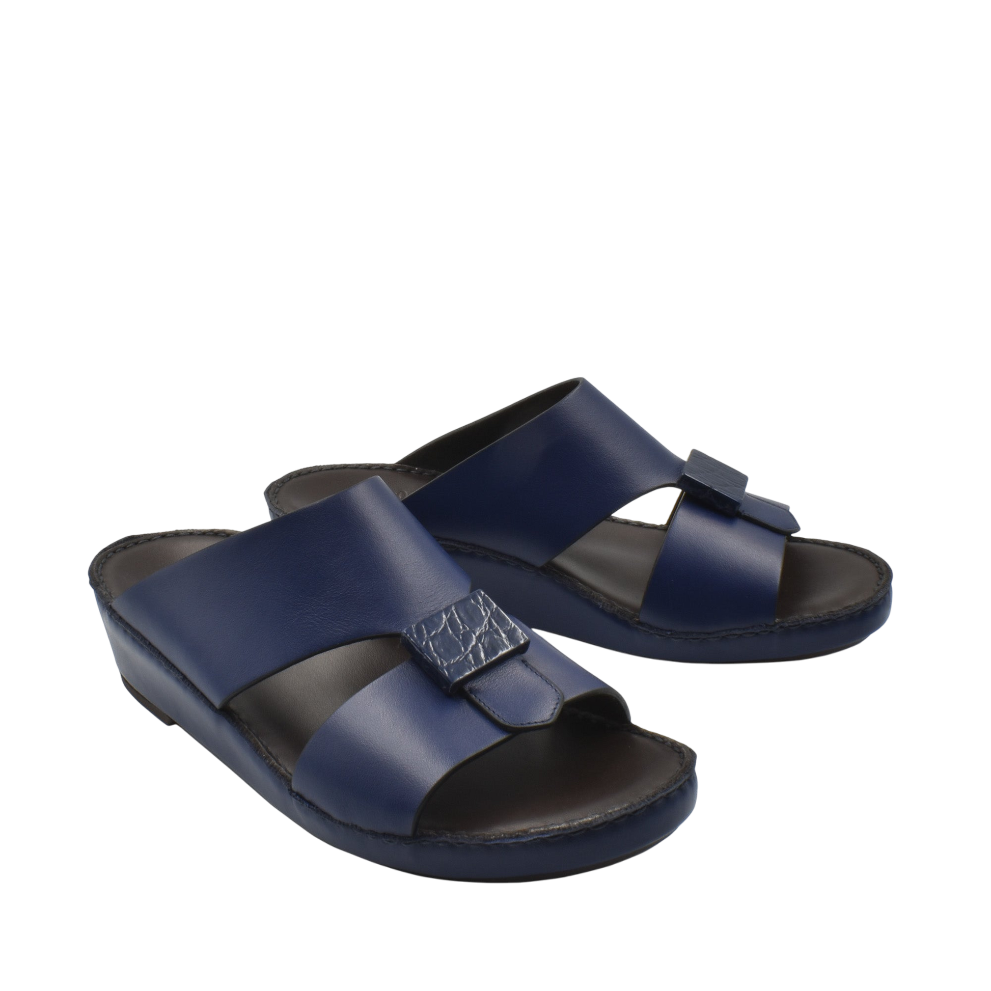 Navy blue Cerchio buckle sandals with adjustable strap and comfortable footbed