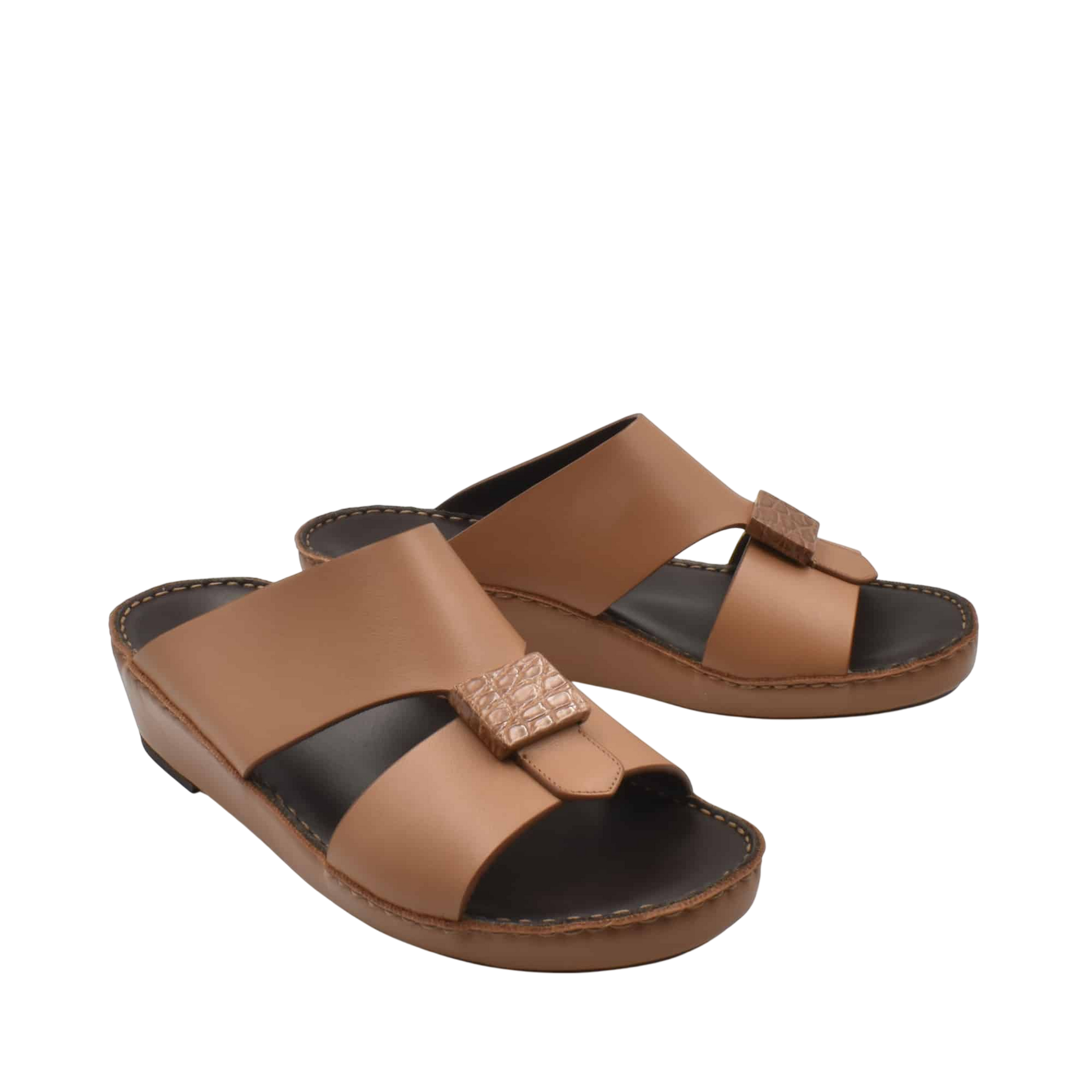 Brown Cerchio buckle sandals with wide straps and cushioned footbed for comfortable wear