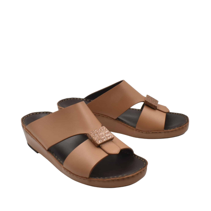 Brown Cerchio buckle sandals with wide straps and cushioned footbed for comfortable wear