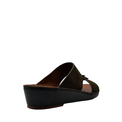 Private collection cerchio cucire comfort shoes brown wedge sandals with stitched sole