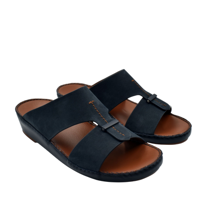 Black cerchio cucire comfort shoes with open toe and cushioned brown insole for casual wear