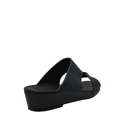 Black Cerchio Gomato sandals with perforated straps and cushioned sole from Private collection