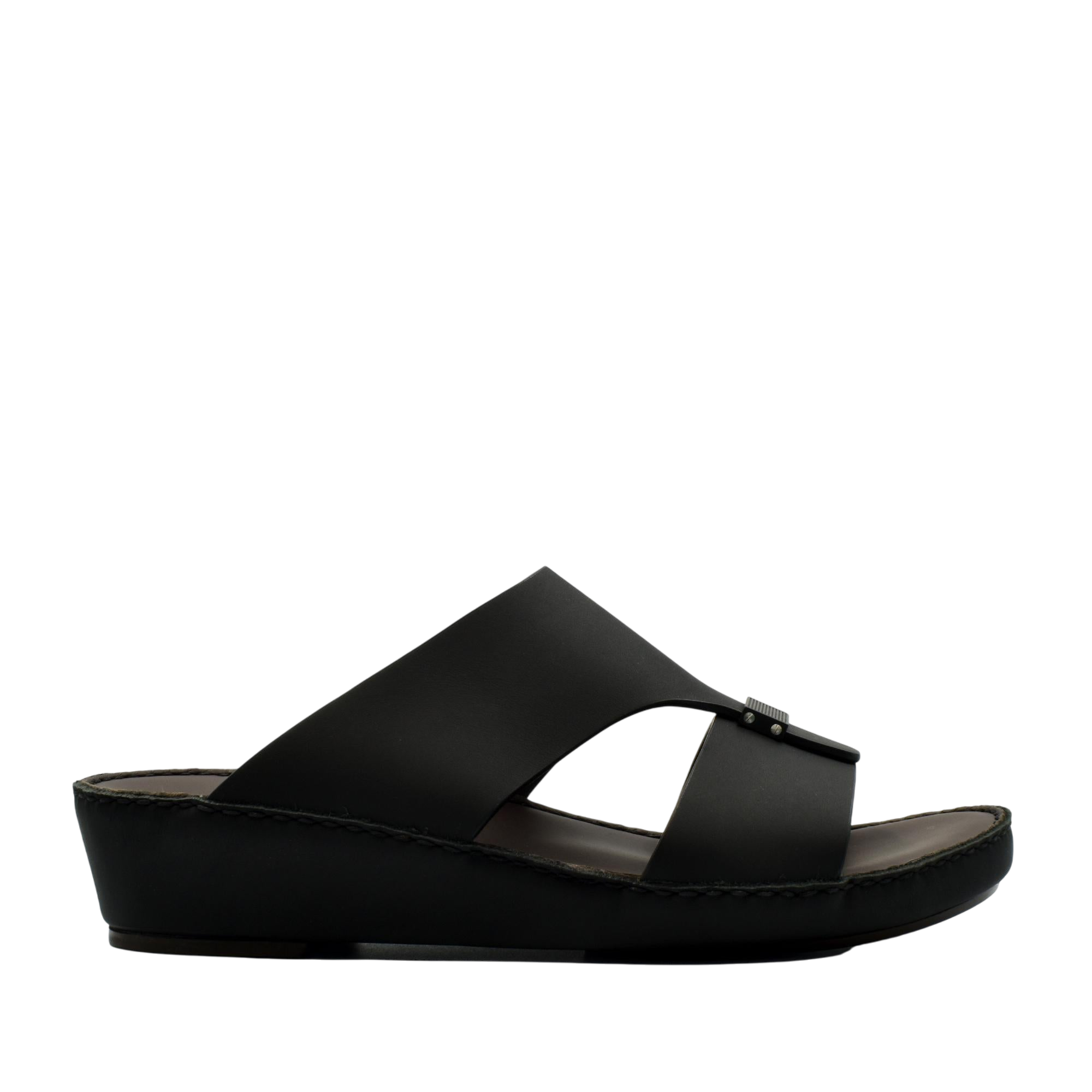 Black Cerchio Gomato sandals with wide cross straps and wedge sole for comfortable wear