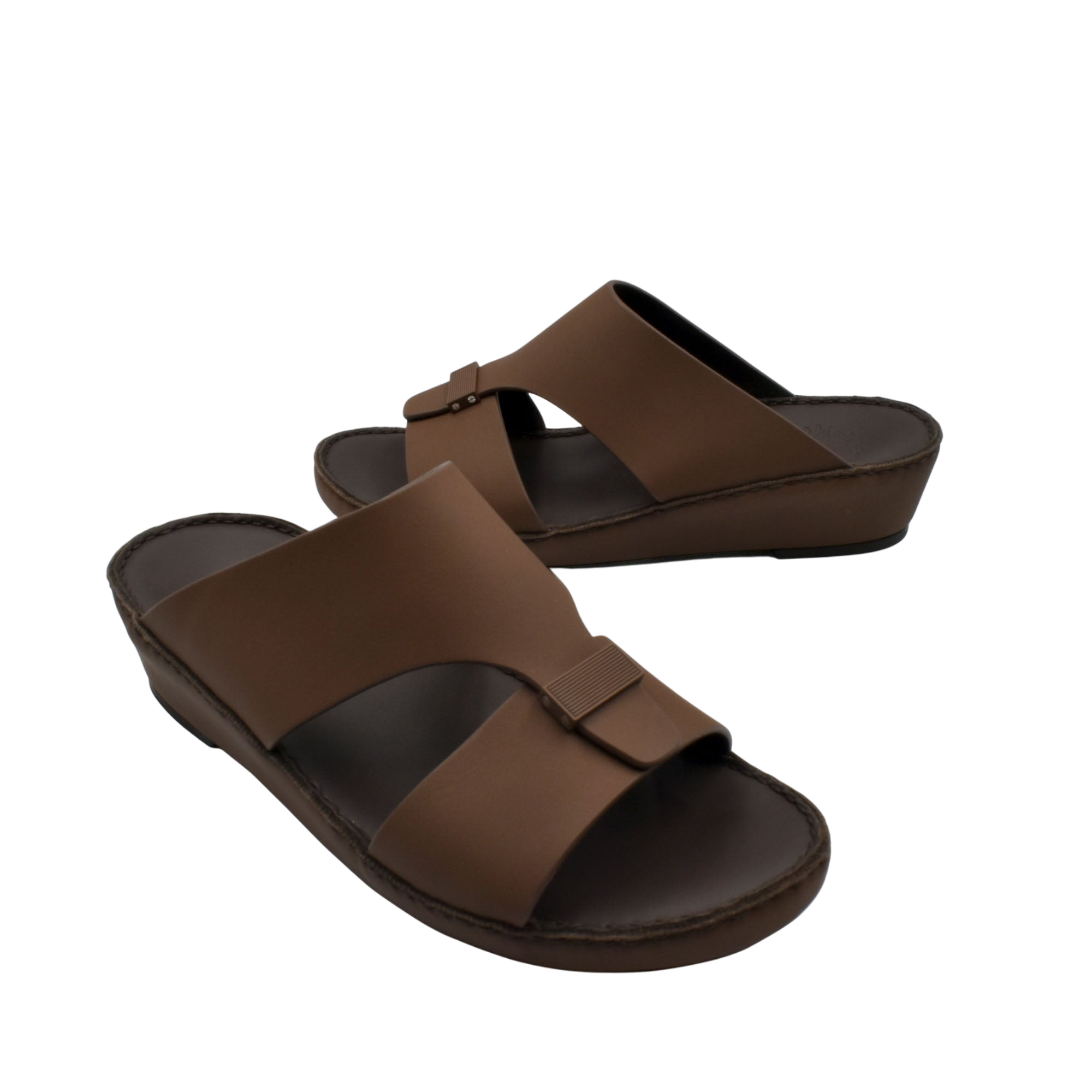Brown Cerchio Gomato sandals with wide straps and cushioned sole from Private collection