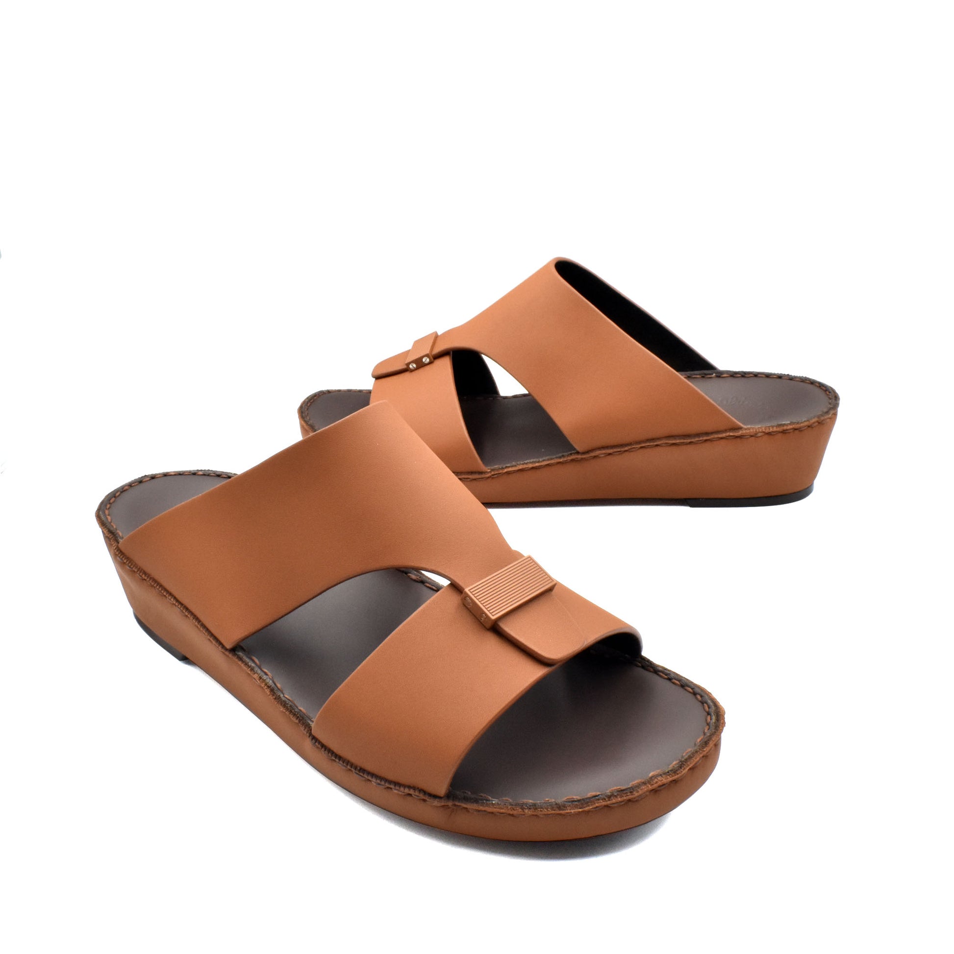 Brown Cerchio Gomato sandals with wide straps and low wedge heel from Private collection