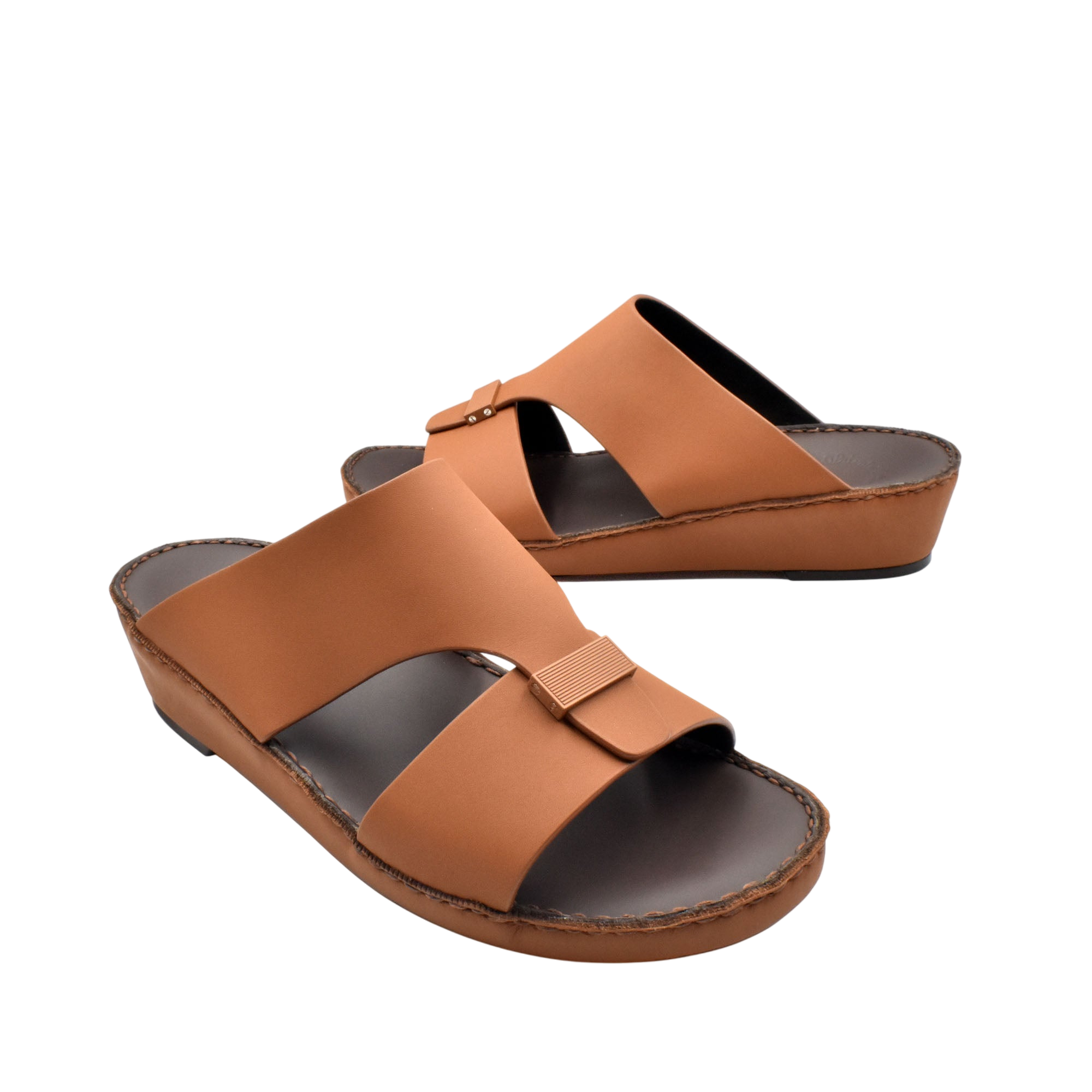 Brown Cerchio Gomato sandals with wide straps and low wedge heel from Private collection
