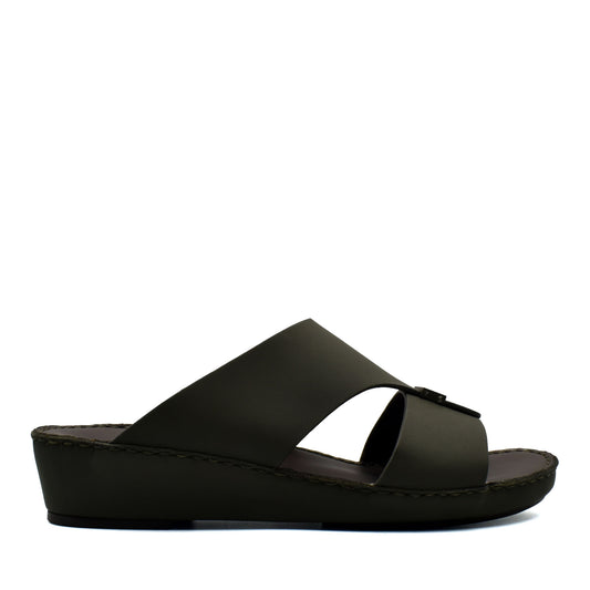 Black Cerchio Gomato sandals with wide cross straps and comfortable wedge sole