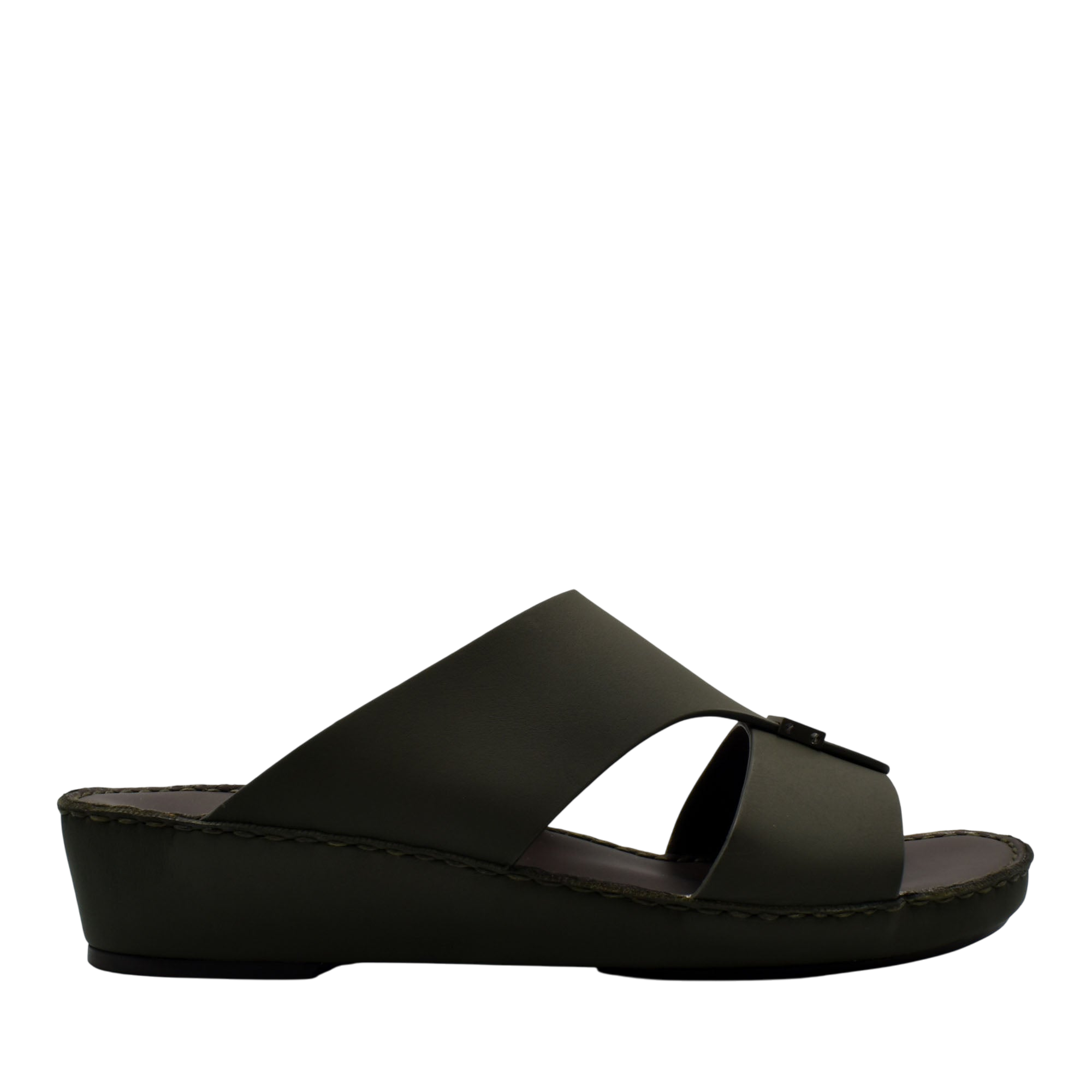 Black Cerchio Gomato sandals with wide cross straps and comfortable wedge sole