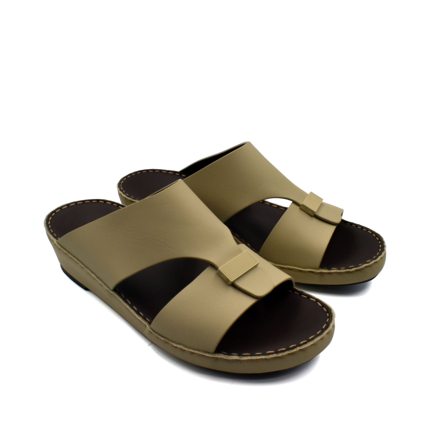 Beige Cerchio Gomato sandals with open toe and cushioned sole from Private collection
