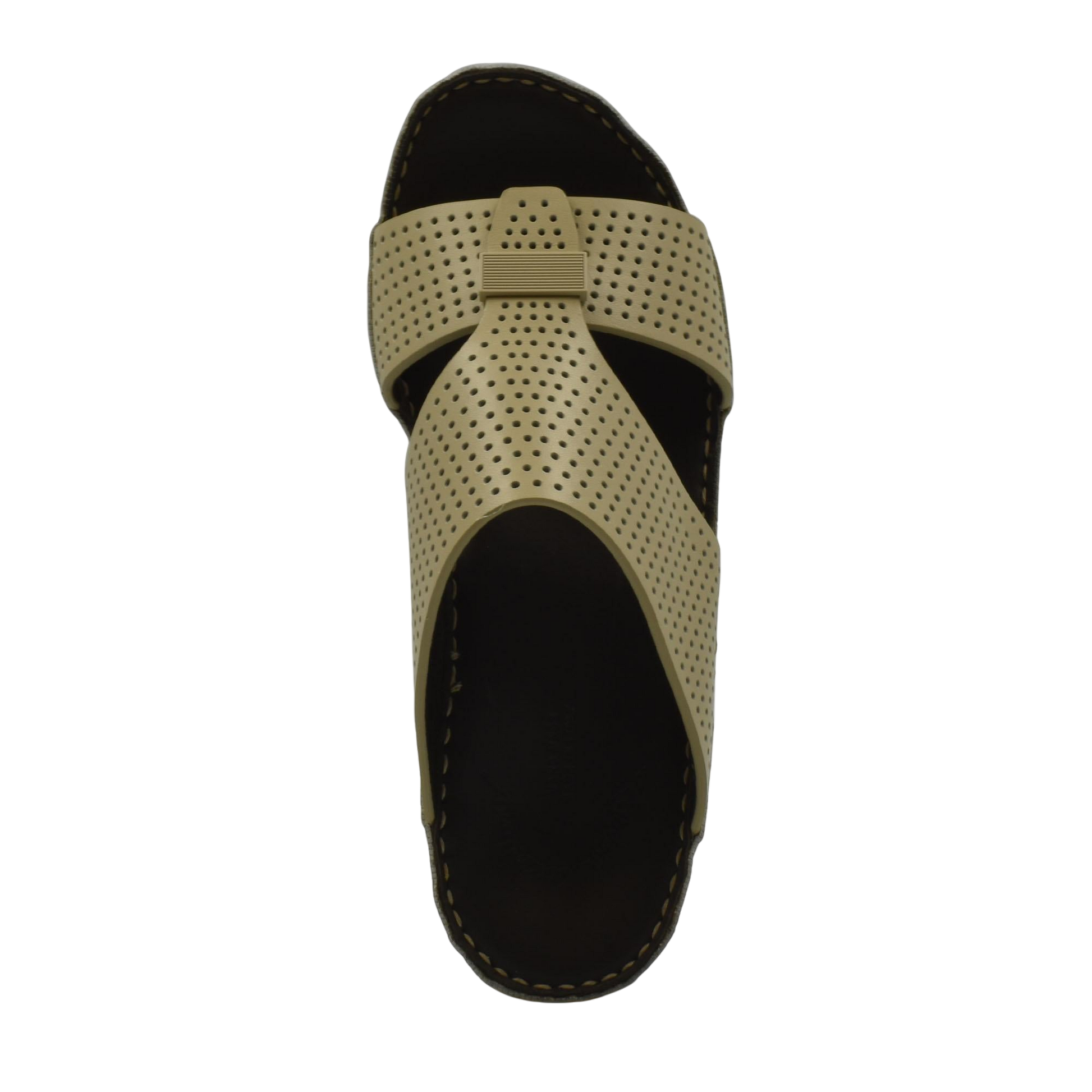 Beige Cerchio Gomato sandals with perforated design and black sole from Private collection