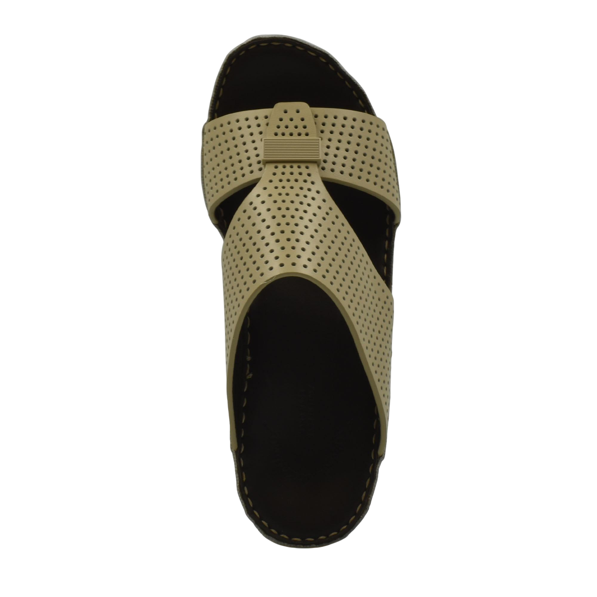 Beige Cerchio Gomato sandals with perforated design and black sole from Private collection