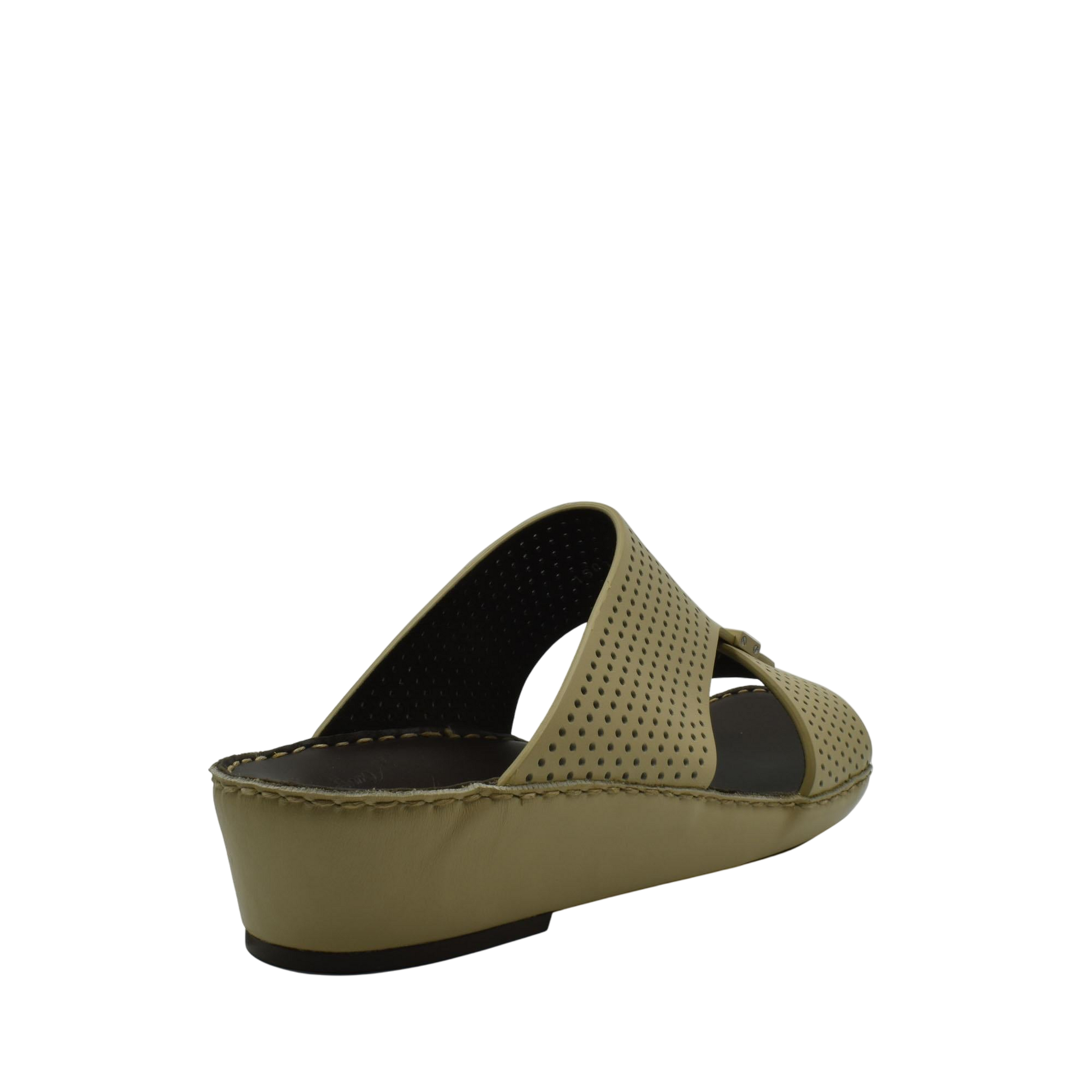 Beige Cerchio Gomato sandals with perforated design and wedge sole for comfortable wear