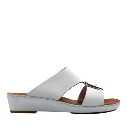 White Cinghia Sacoche sandals with cushioned sole and adjustable buckle from Private Collection