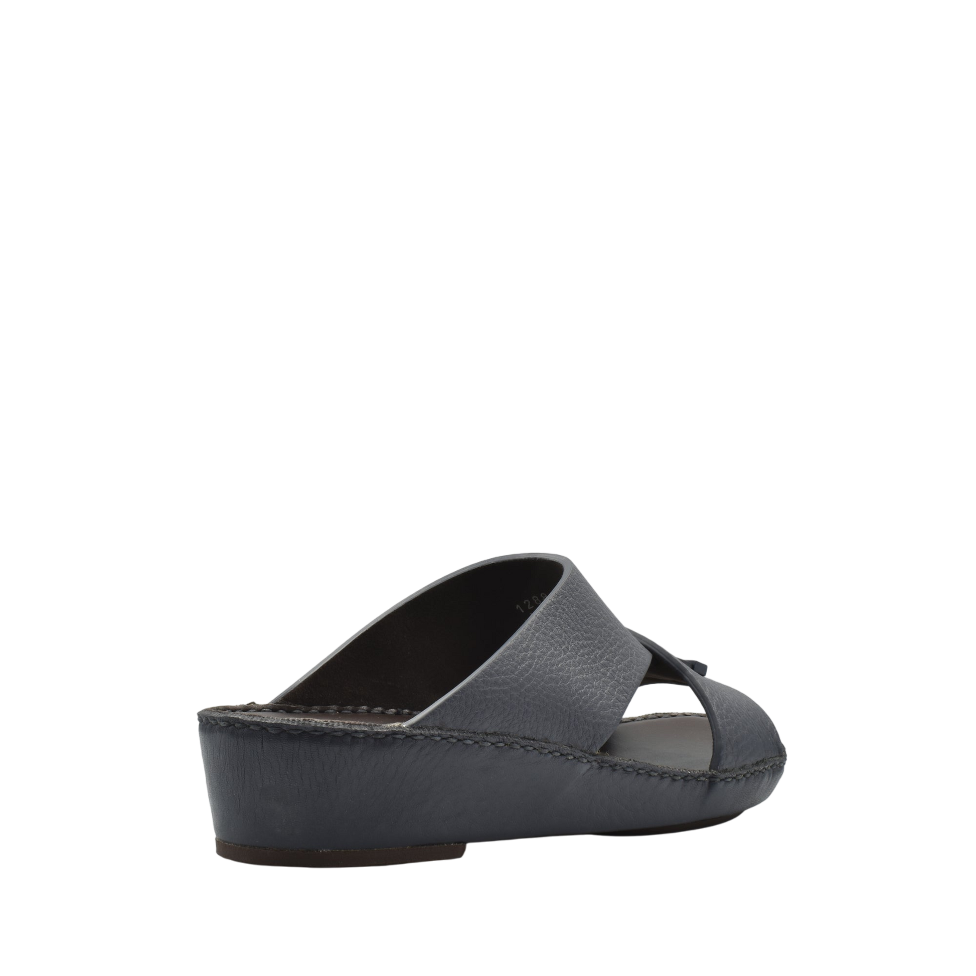 Black luxury leather sandals with open toe and wedge heel from Private Collection