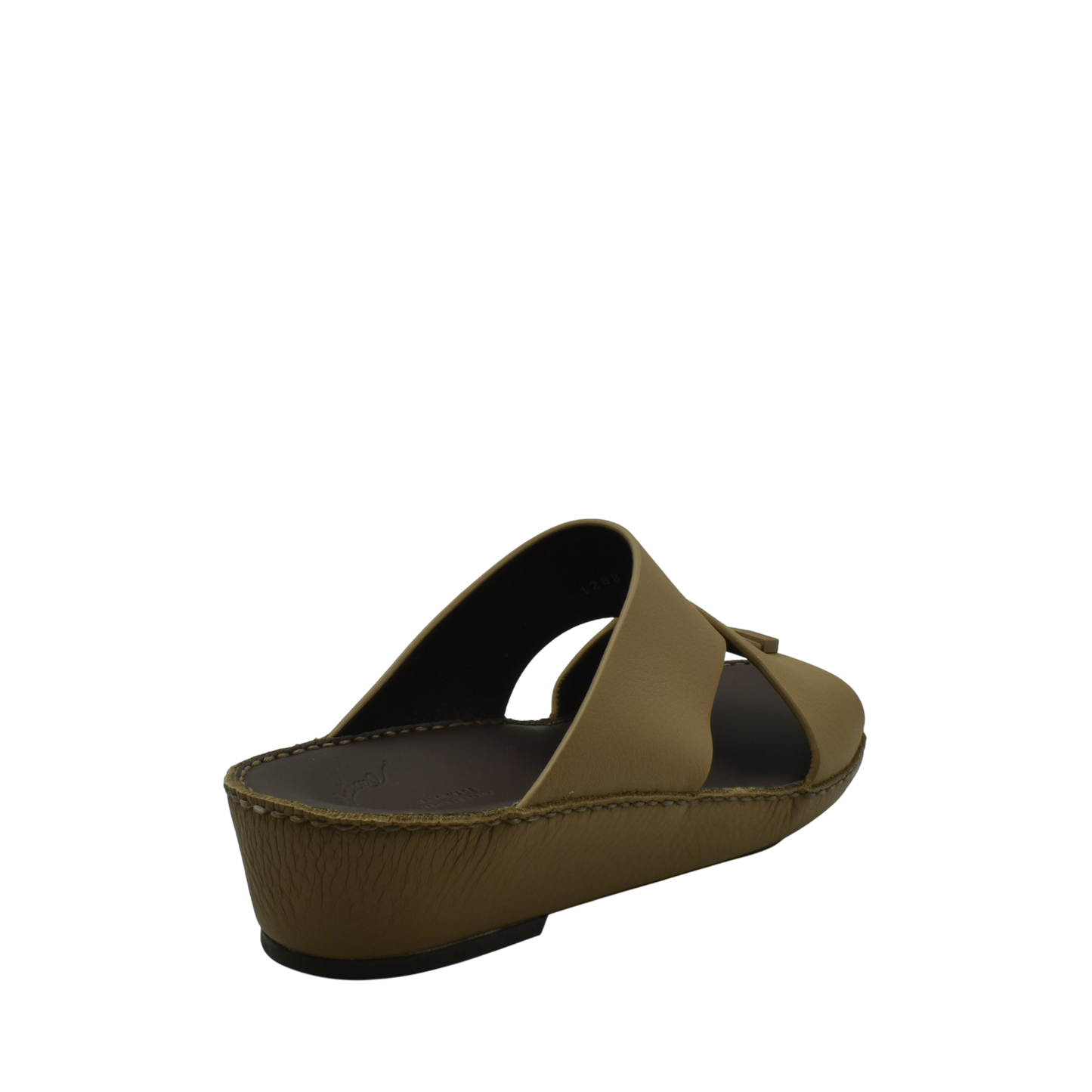Private Collection brown luxury leather sandals with wide straps and cushioned sole