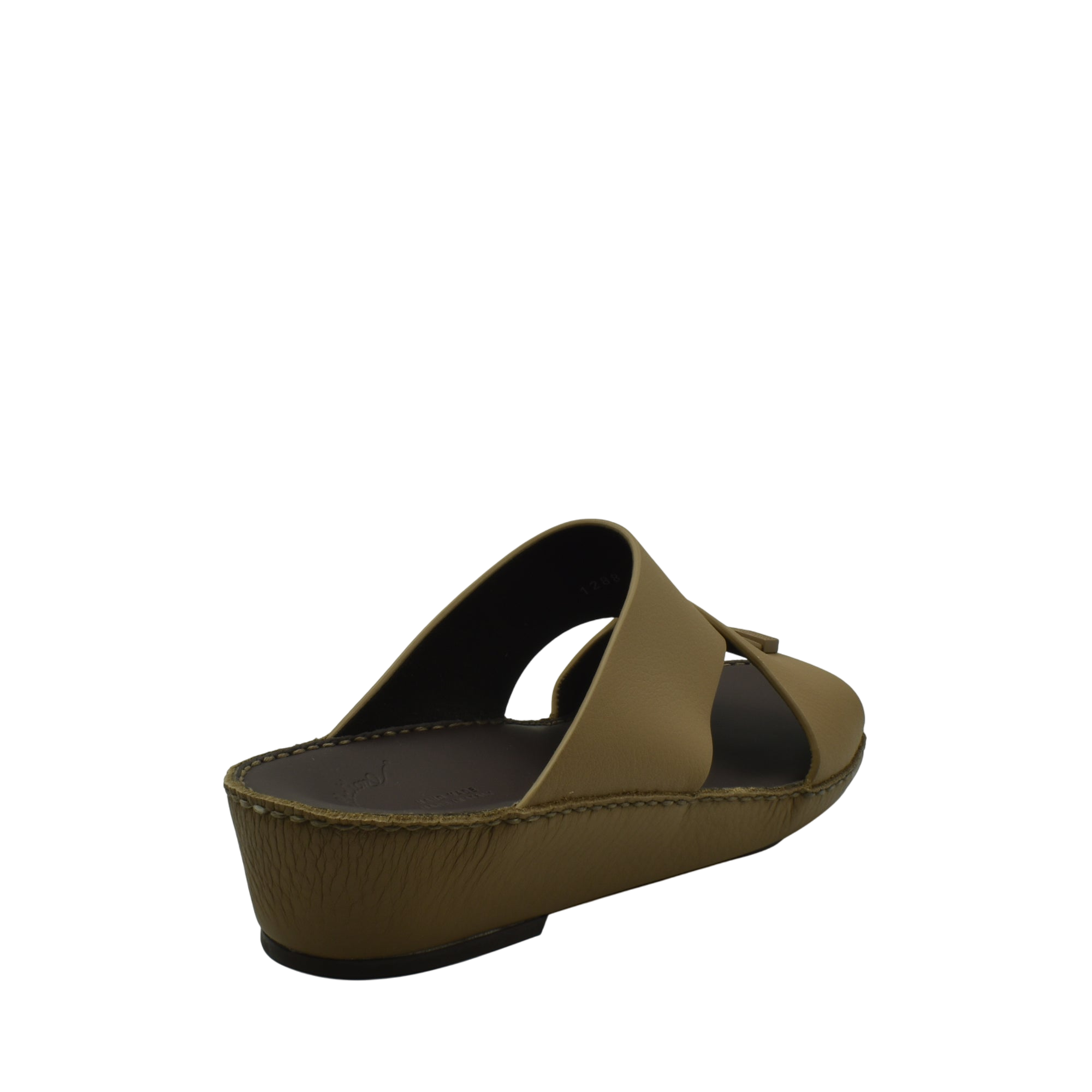 Private Collection brown luxury leather sandals with wide straps and cushioned sole